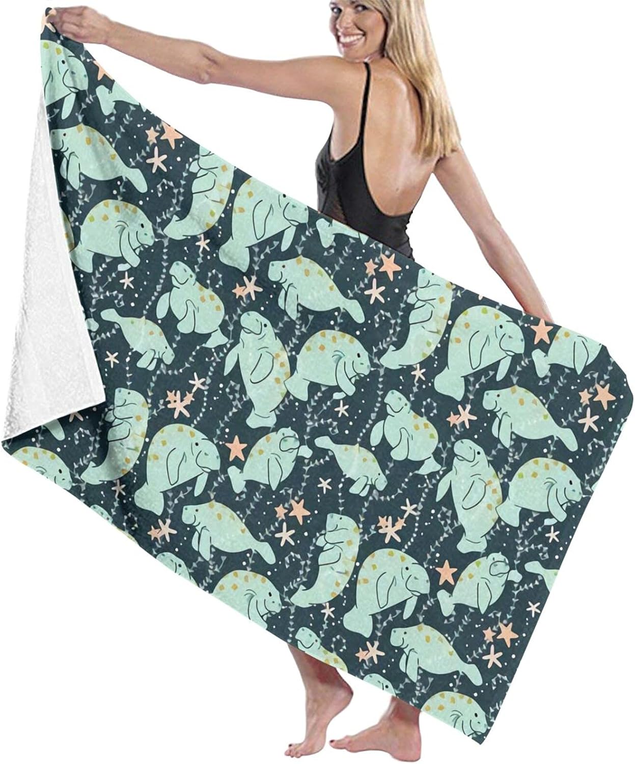 Hitamus Manatee Microfiber Bath Towel 52 X 32 Quick Dry Absorbent