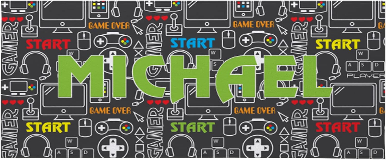 Personalized Beach Towel for Kids - Gamer Style