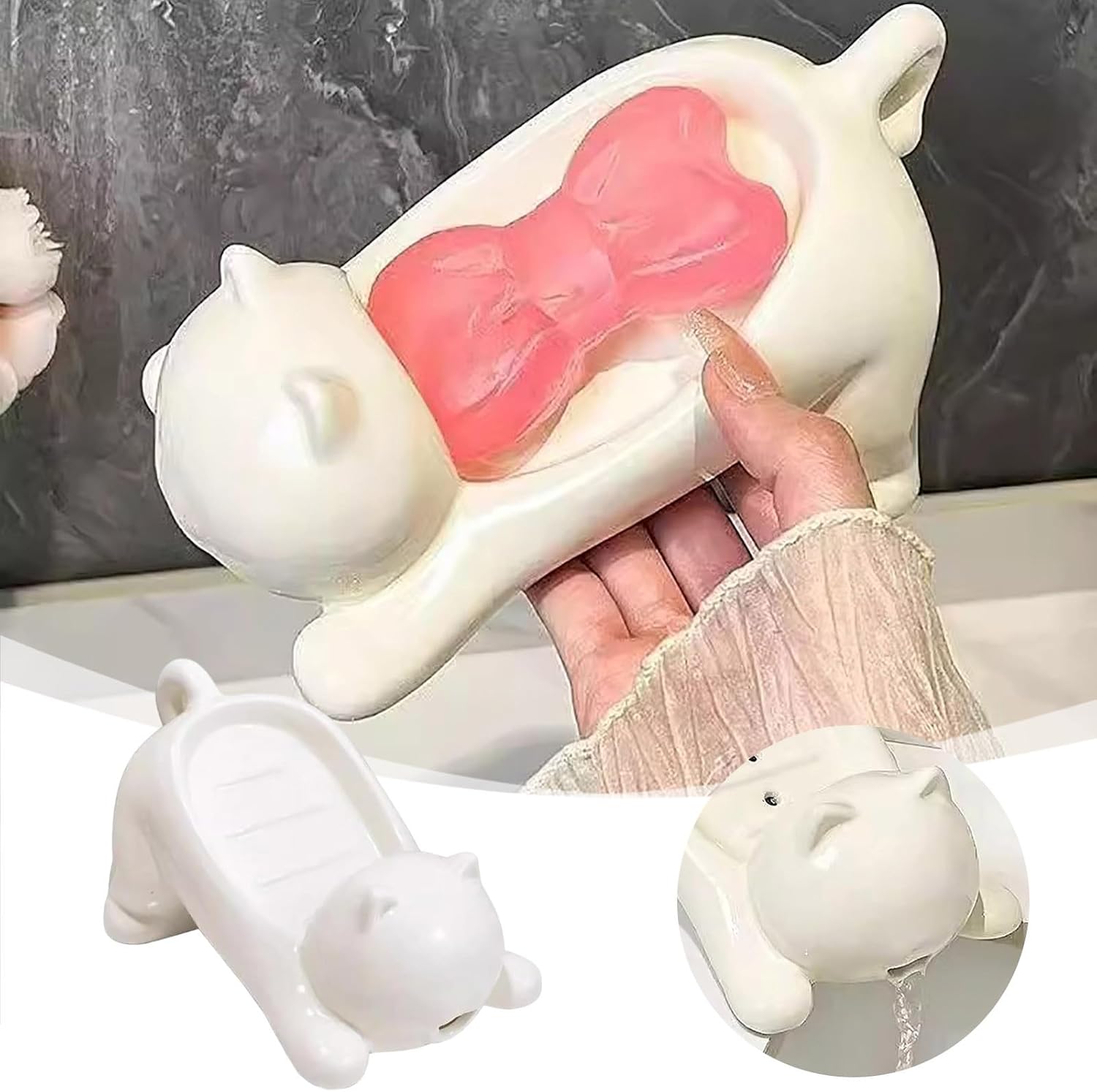 Cute Cat Shape Soap Bar Holder for Shower 1