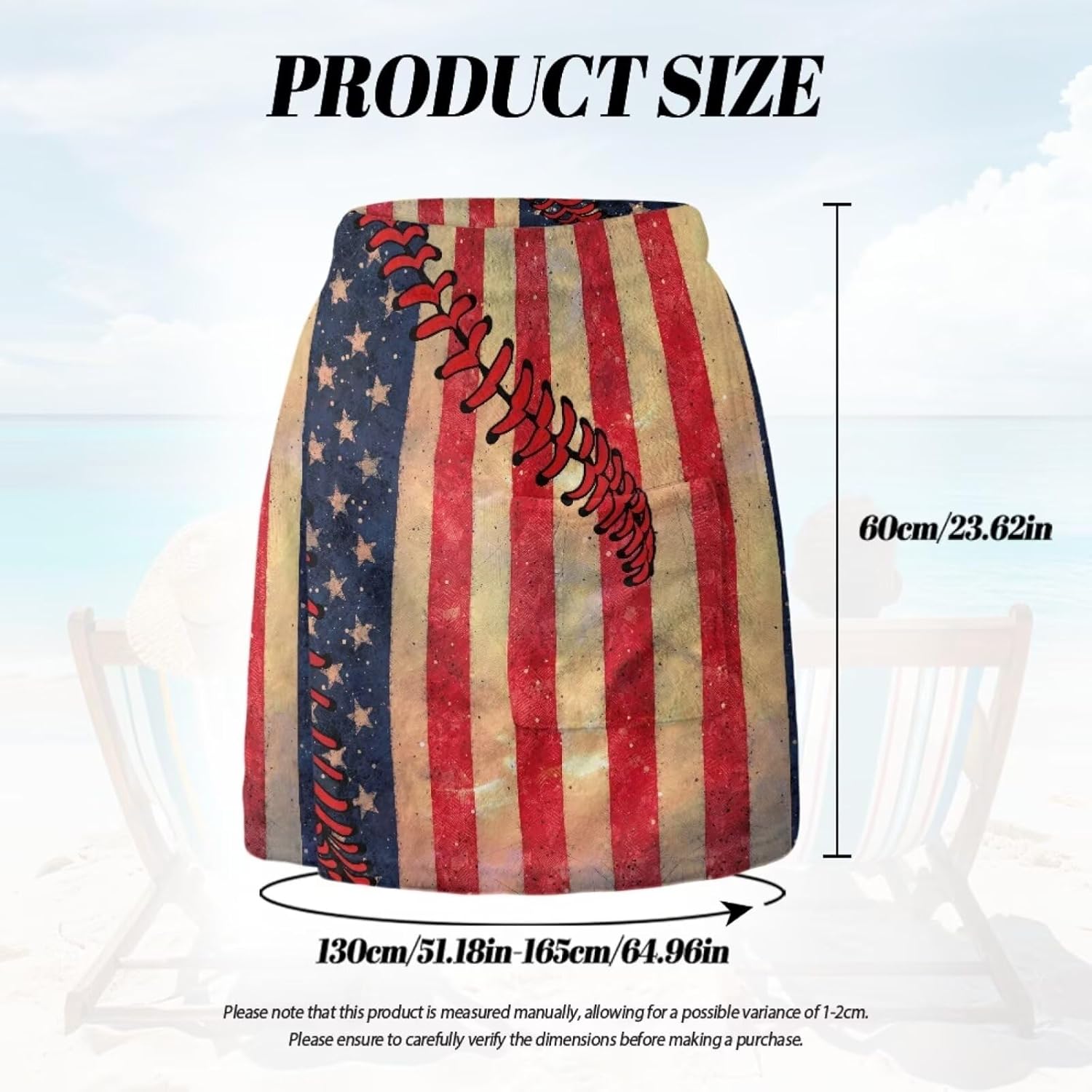 KUIFORTI American Flag Bath Towel Wrap for Men