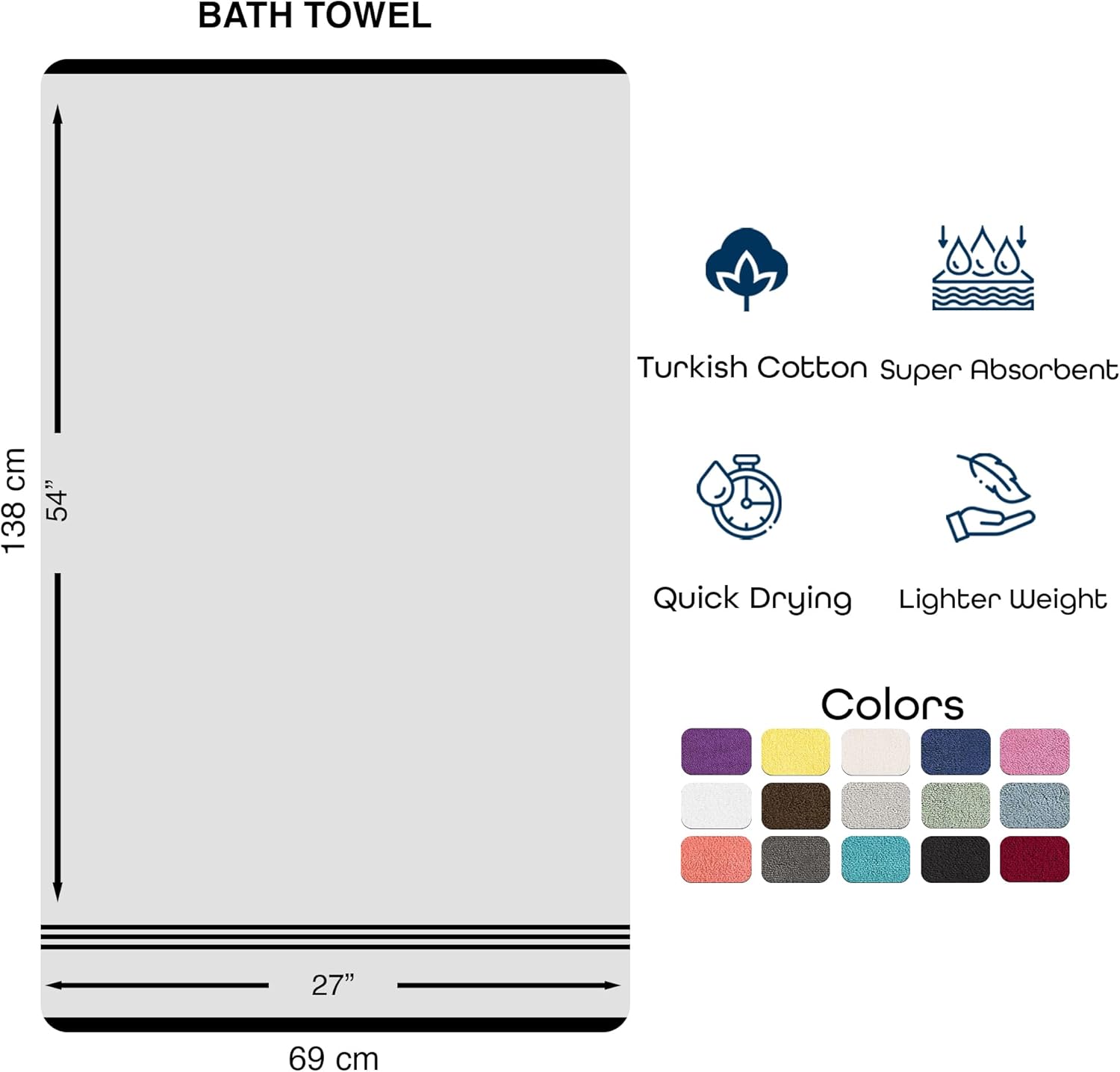 Hawmam Linen Brown Bath Towel Set 4 Pack