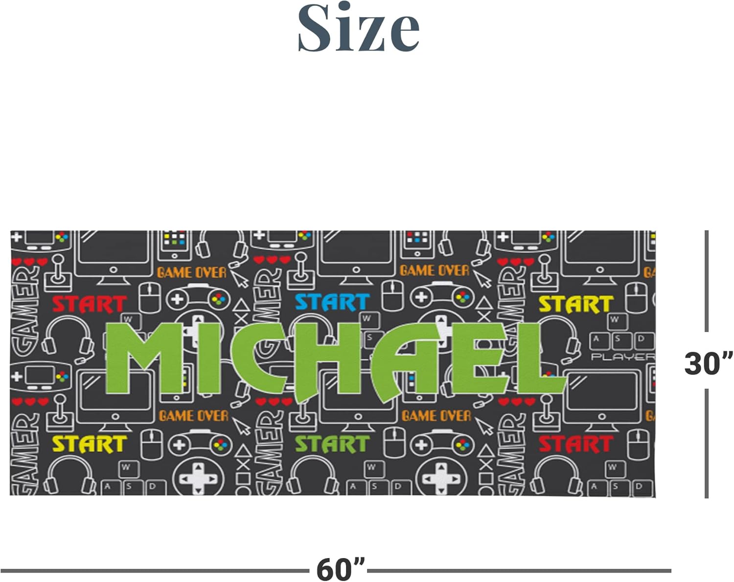 Personalized Beach Towel for Kids - Gamer Style