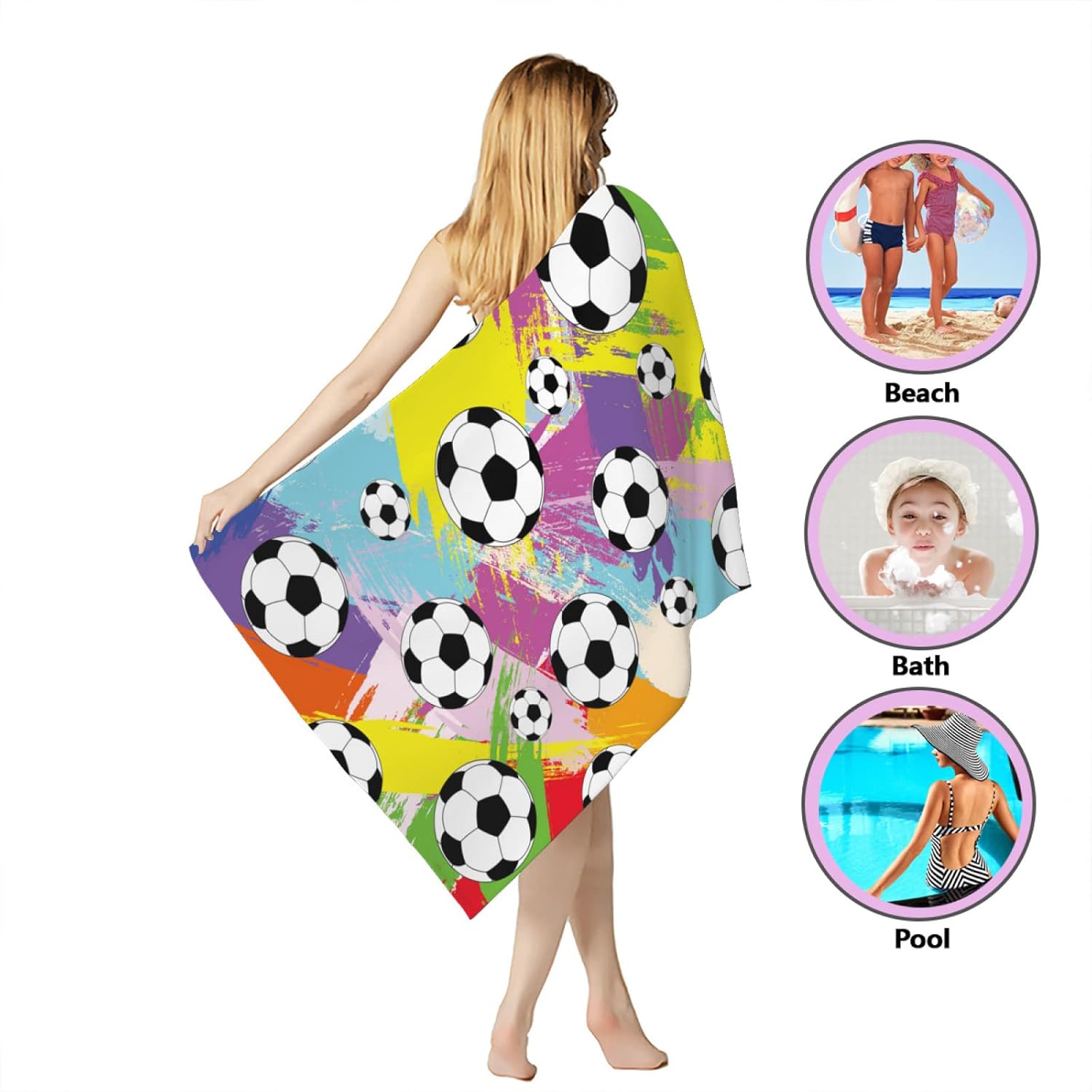 SUNUAN Oversized Sand Free Beach Towel 52x33 Inches