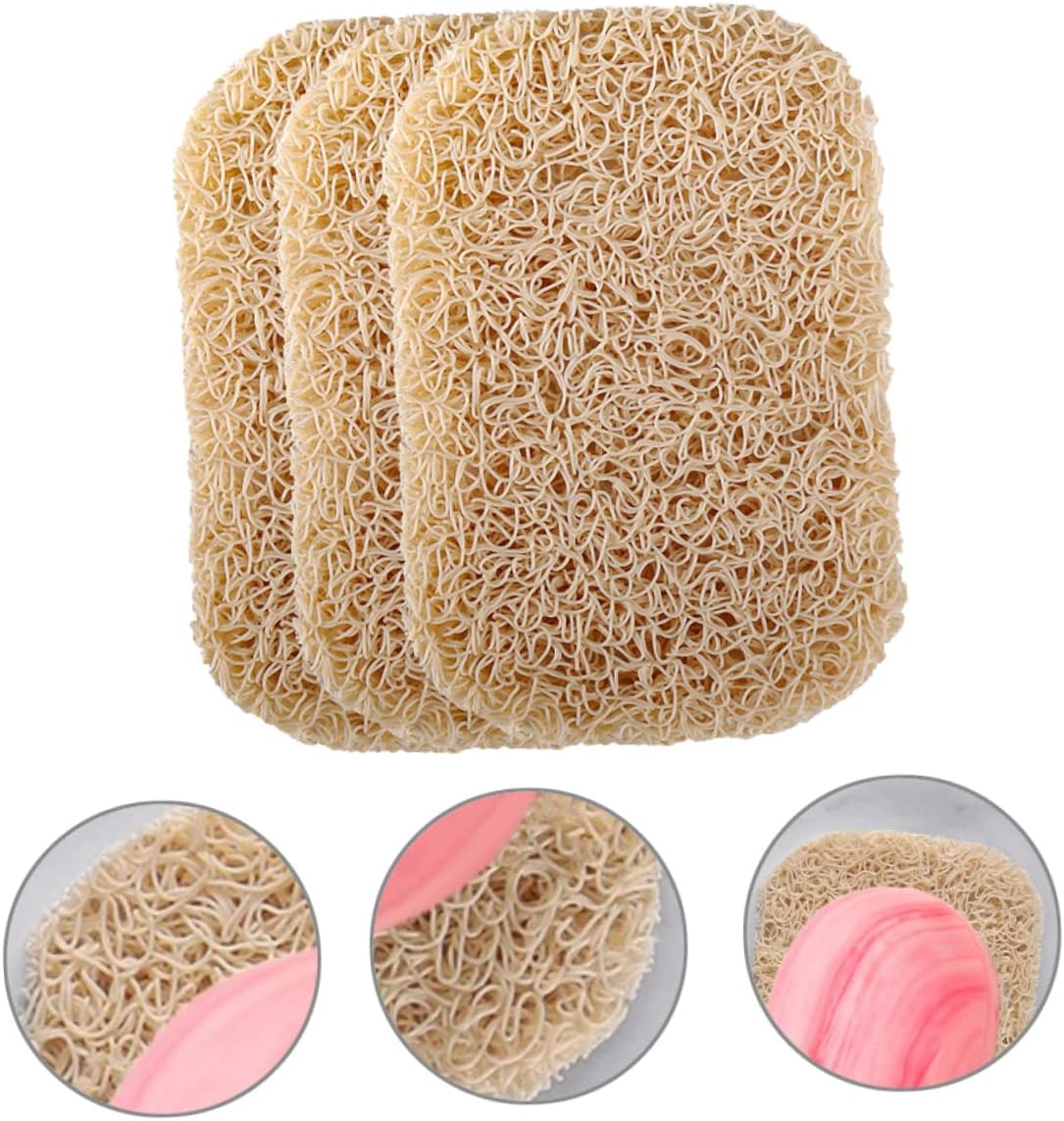 Hoement 3pcs PVC Soap Tray Holder with Non-Slip Design