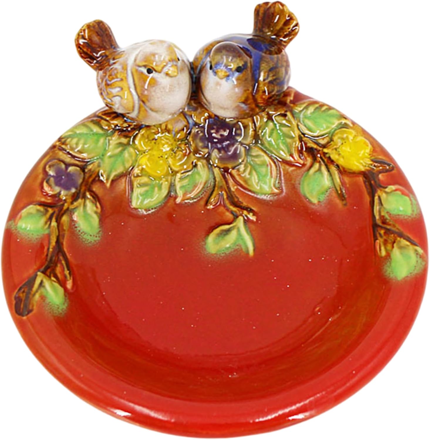 Nyutcwe Bird Soap Dish with Flower Leaf Pattern