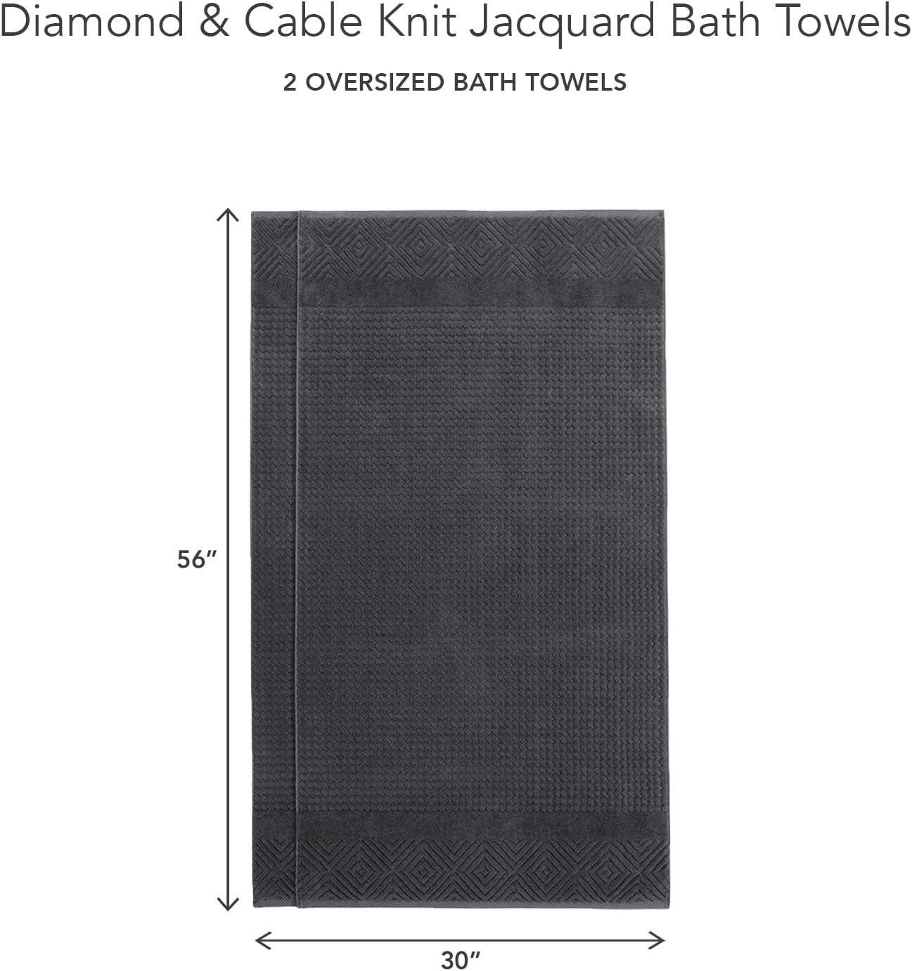 TexereSilk Organic Cotton Diamond Jacquard Towel Set