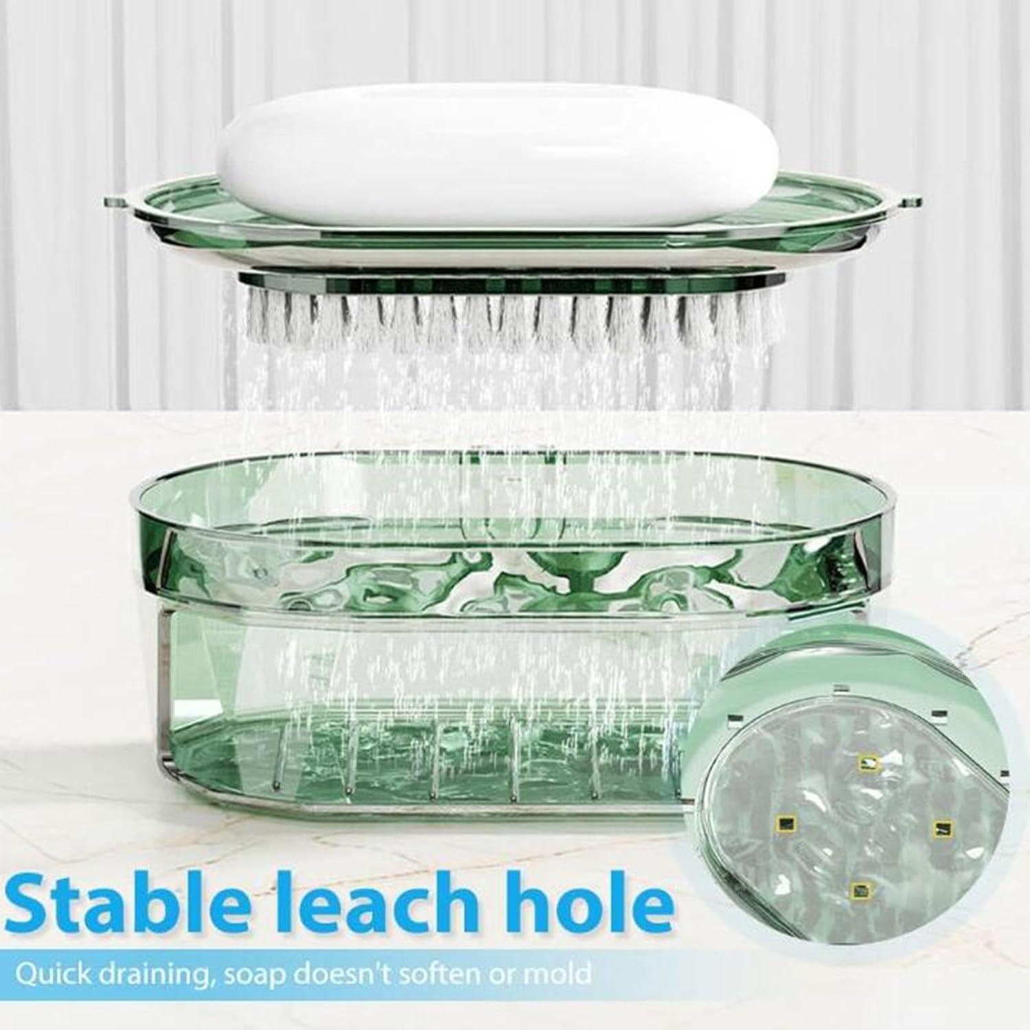 Wall Mounted Double Layer Soap Box with Suction Cup