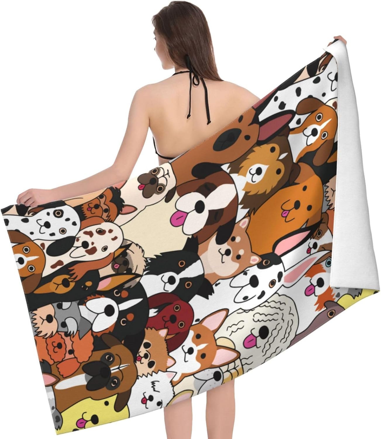 VOOHDDY Microfiber Beach Towel for Dogs and Kids