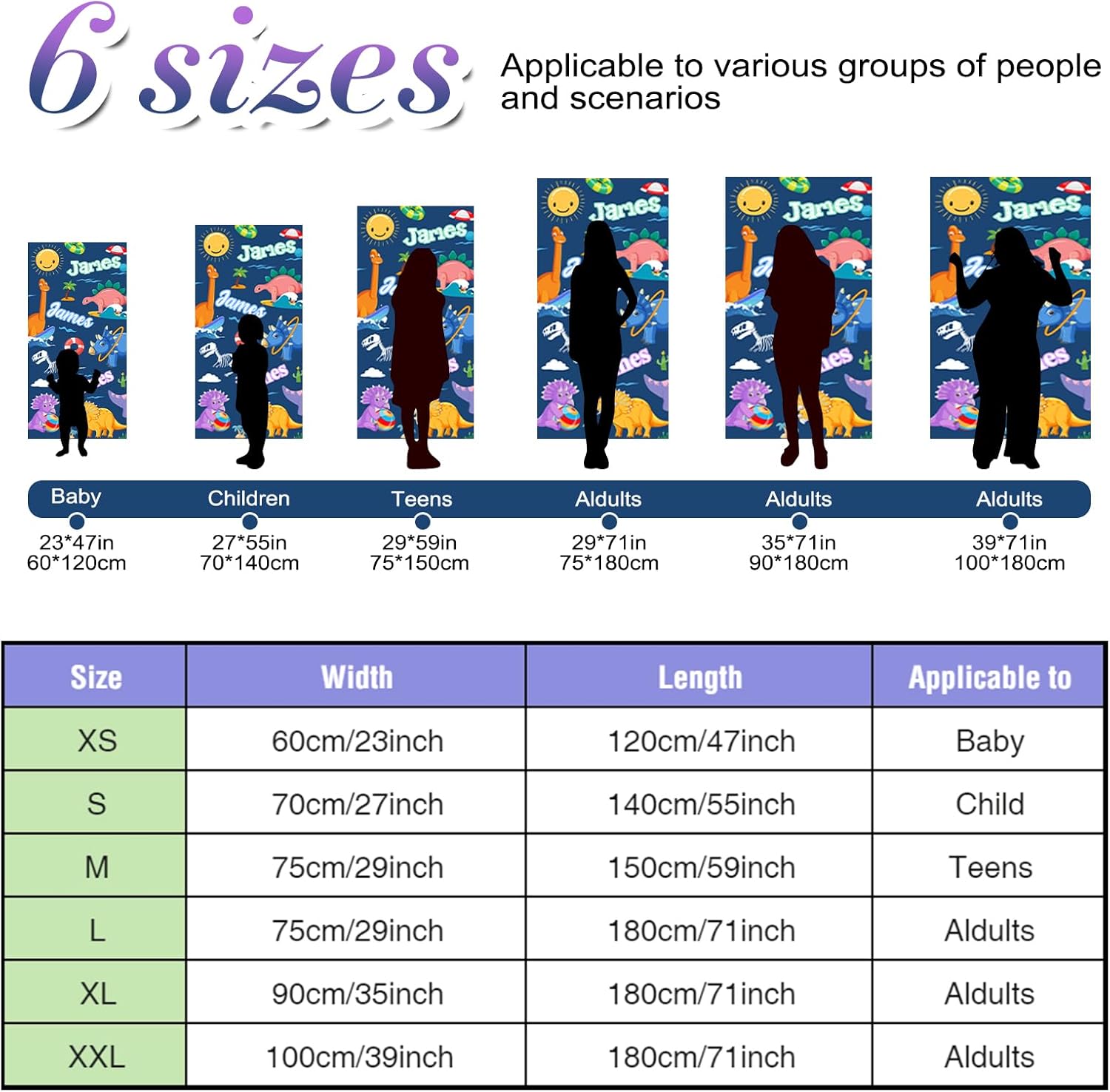 Personalized Beach Towel with Name for Kids and Adults