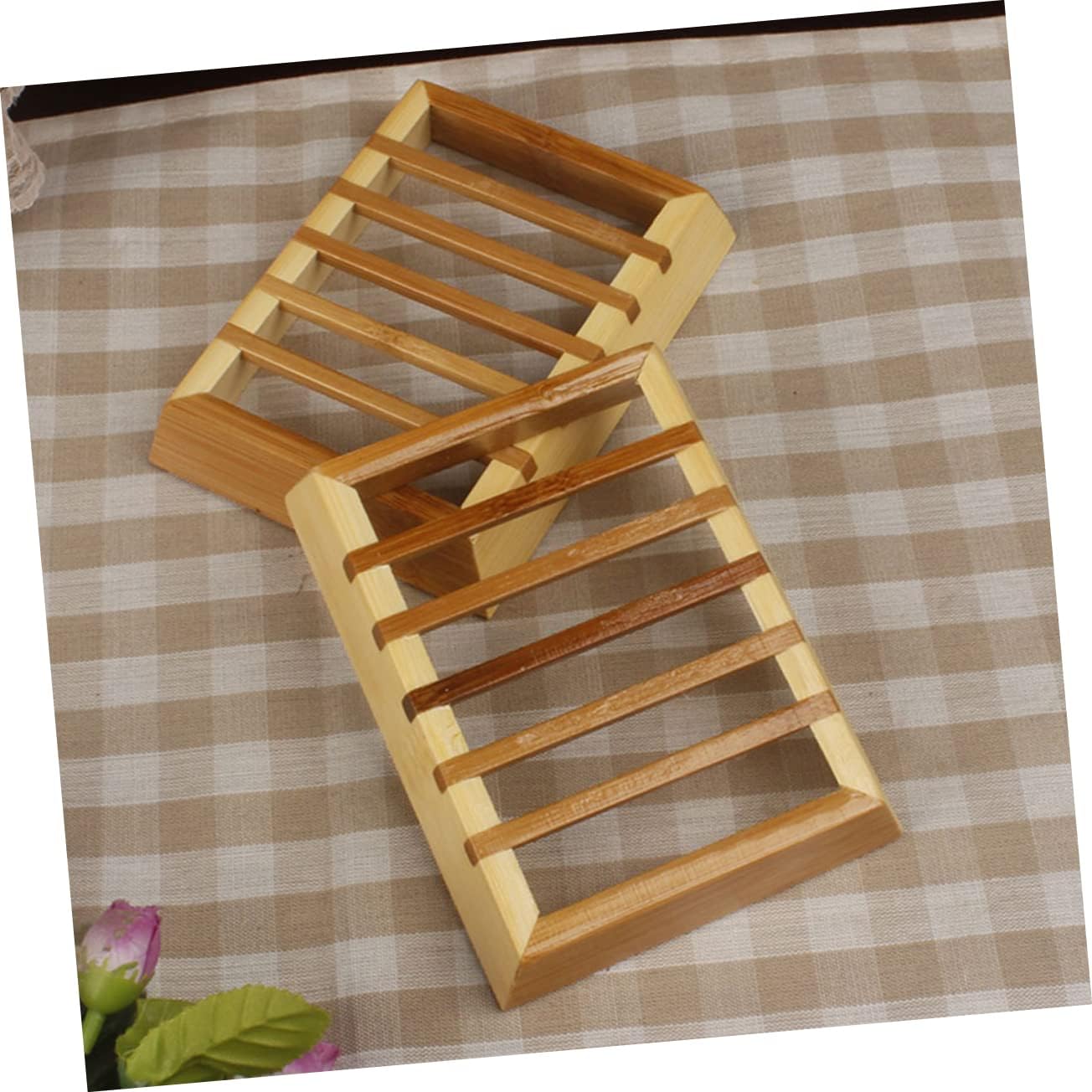 SHOWERORO Wooden Soap Box Organizer with Drainage Tray