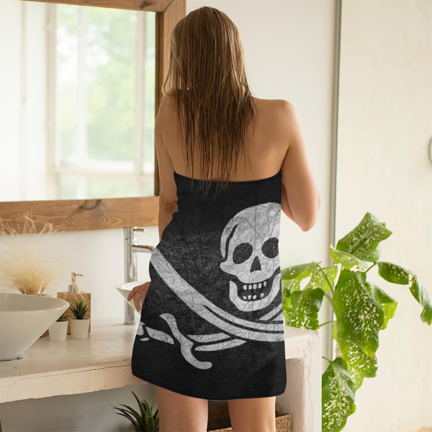 Jolly Roger Pirate Skull Microfiber Beach Towel for Kids and Toddlers