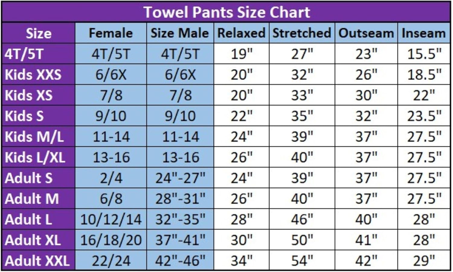 Paradise Towelwear Co Towel Pants for Swimmers 1
