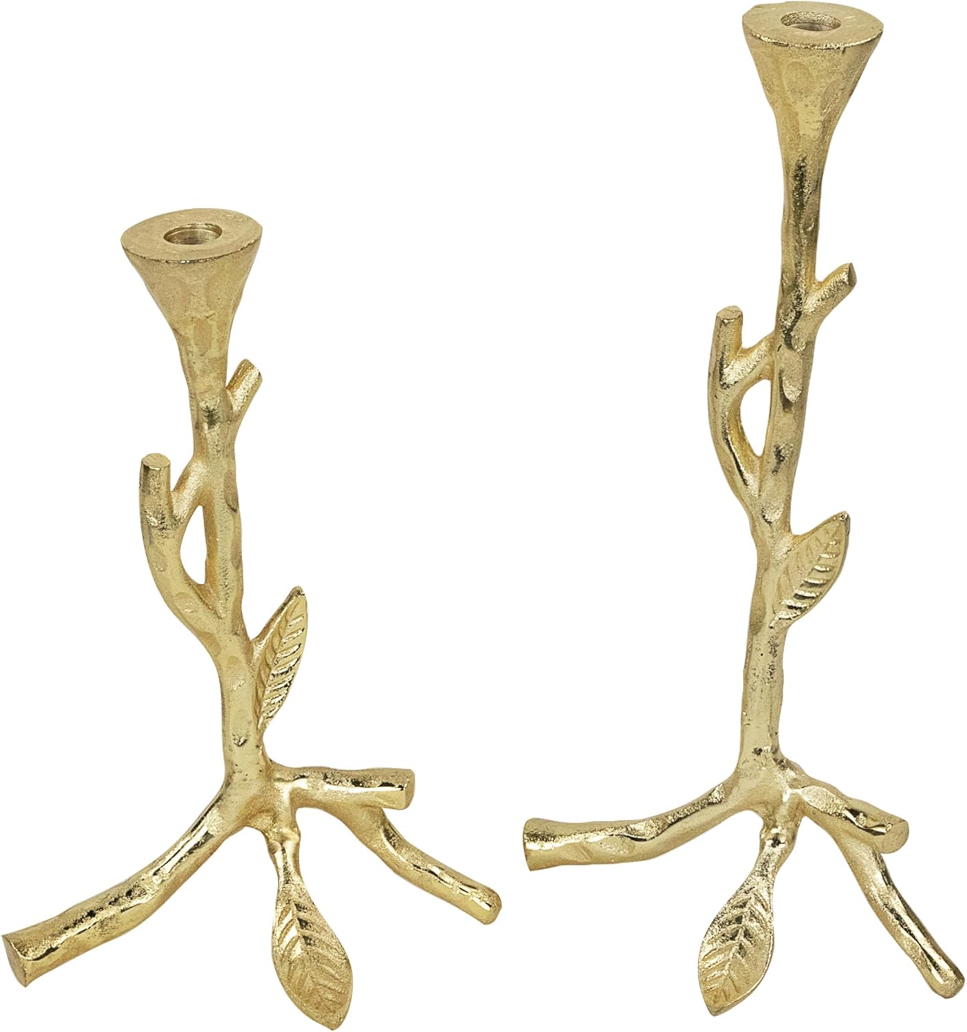 Northlight Leafy Branch Taper Candle Holders - Set of 2