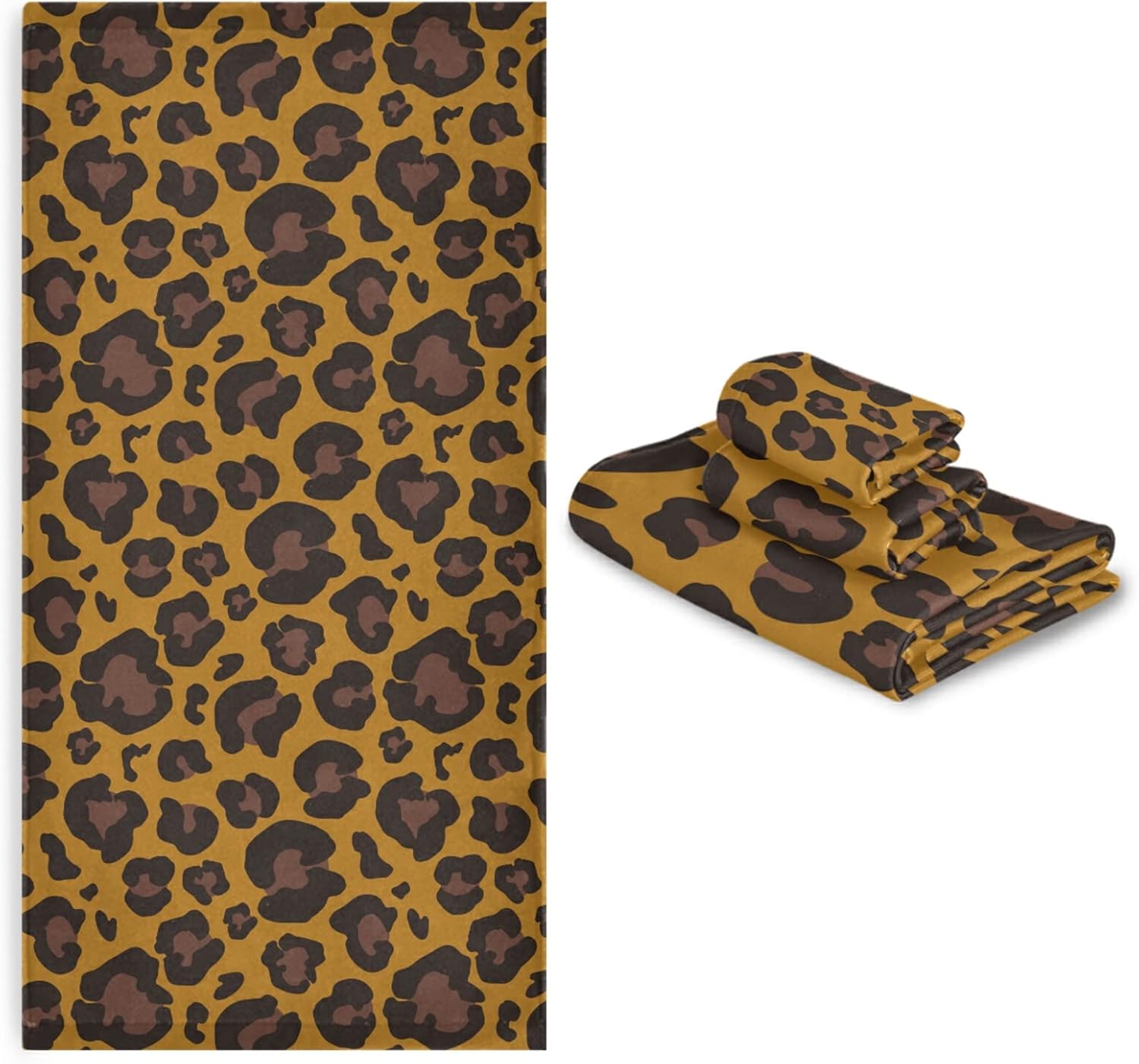 Susiyo 3-Piece Towel Set Leopard Skin Pattern