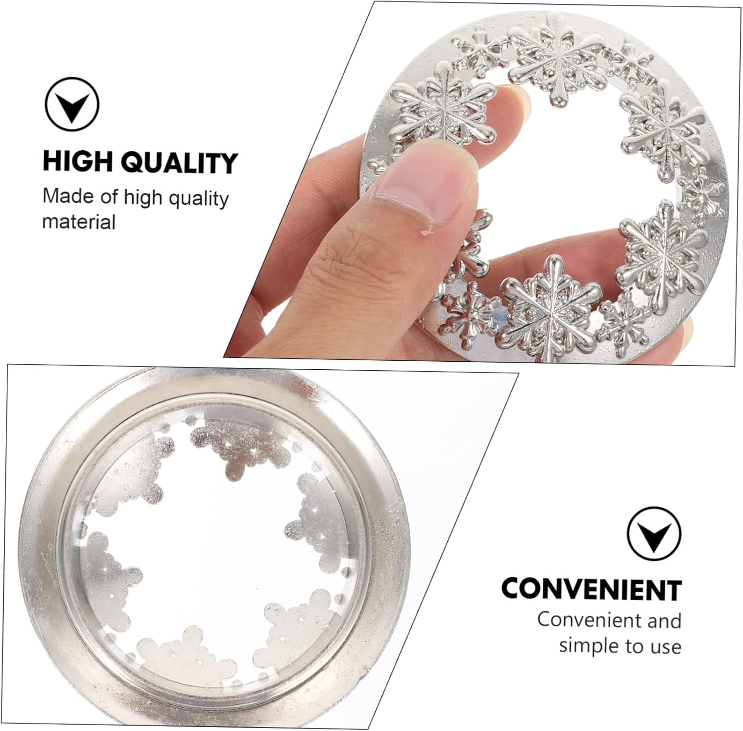 SEWACC Snowflake Candle Lid - Zinc Alloy Christmas Decor