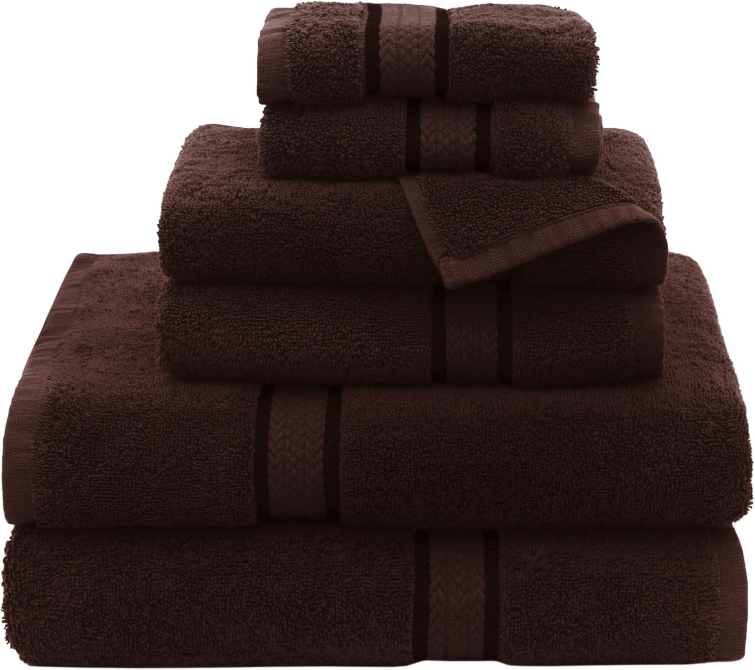 COTTON CRAFT Ultra Soft 6 Piece Towel Set Chocolate