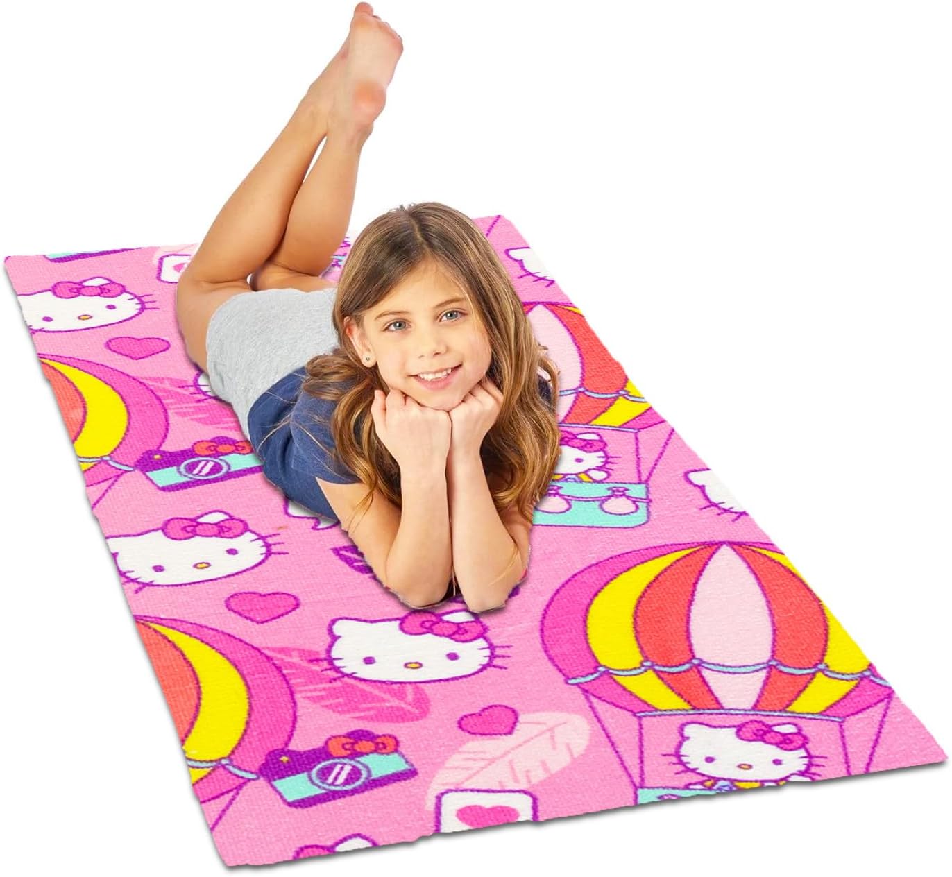 Sanrio Hello Kitty Beach Towel Set with 6 Microfiber Towels