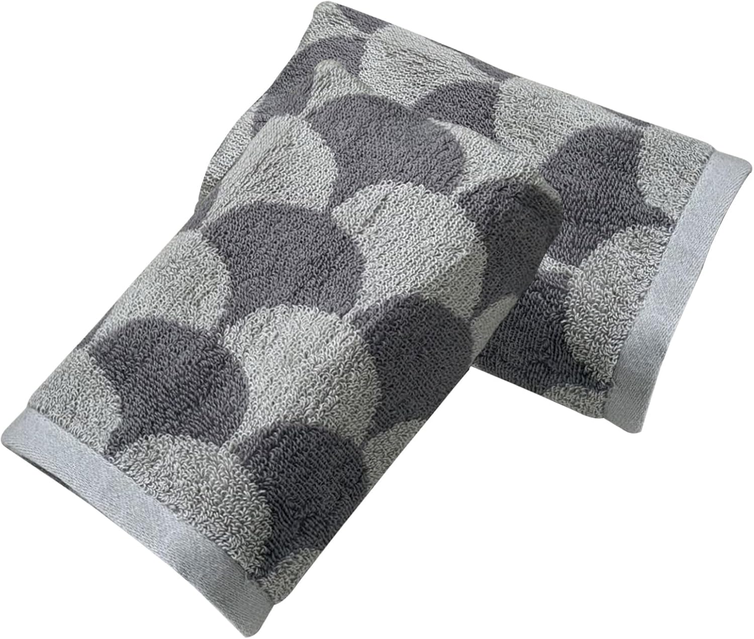 USTIDE Grey Leaf Hand Towels Set 2pcs 134x29inch
