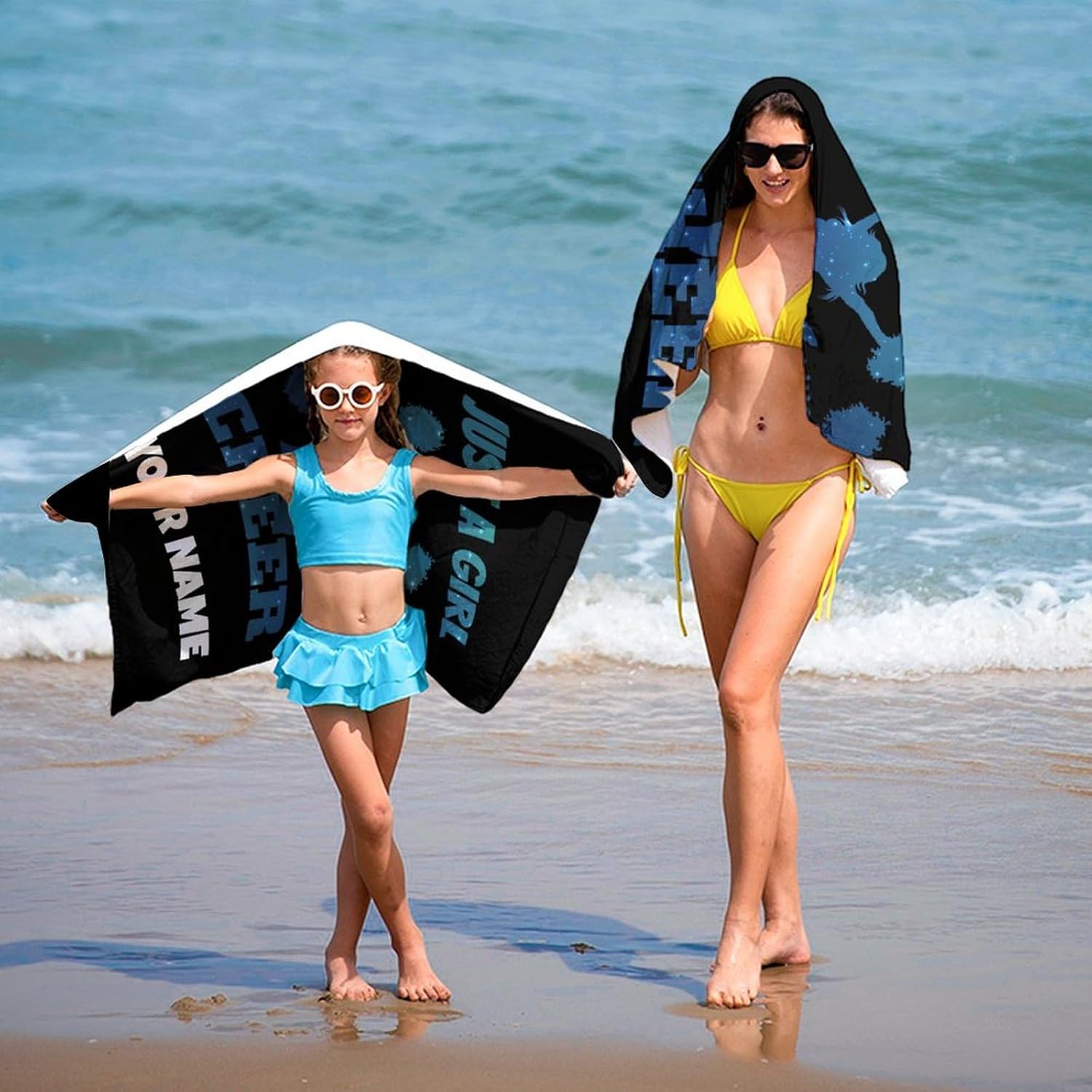 Personalized Beach Towel with Name for Kids and Girls