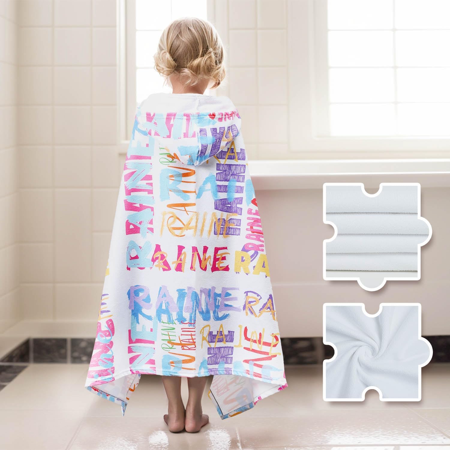 Personalized Hooded Bath Towels for Kids