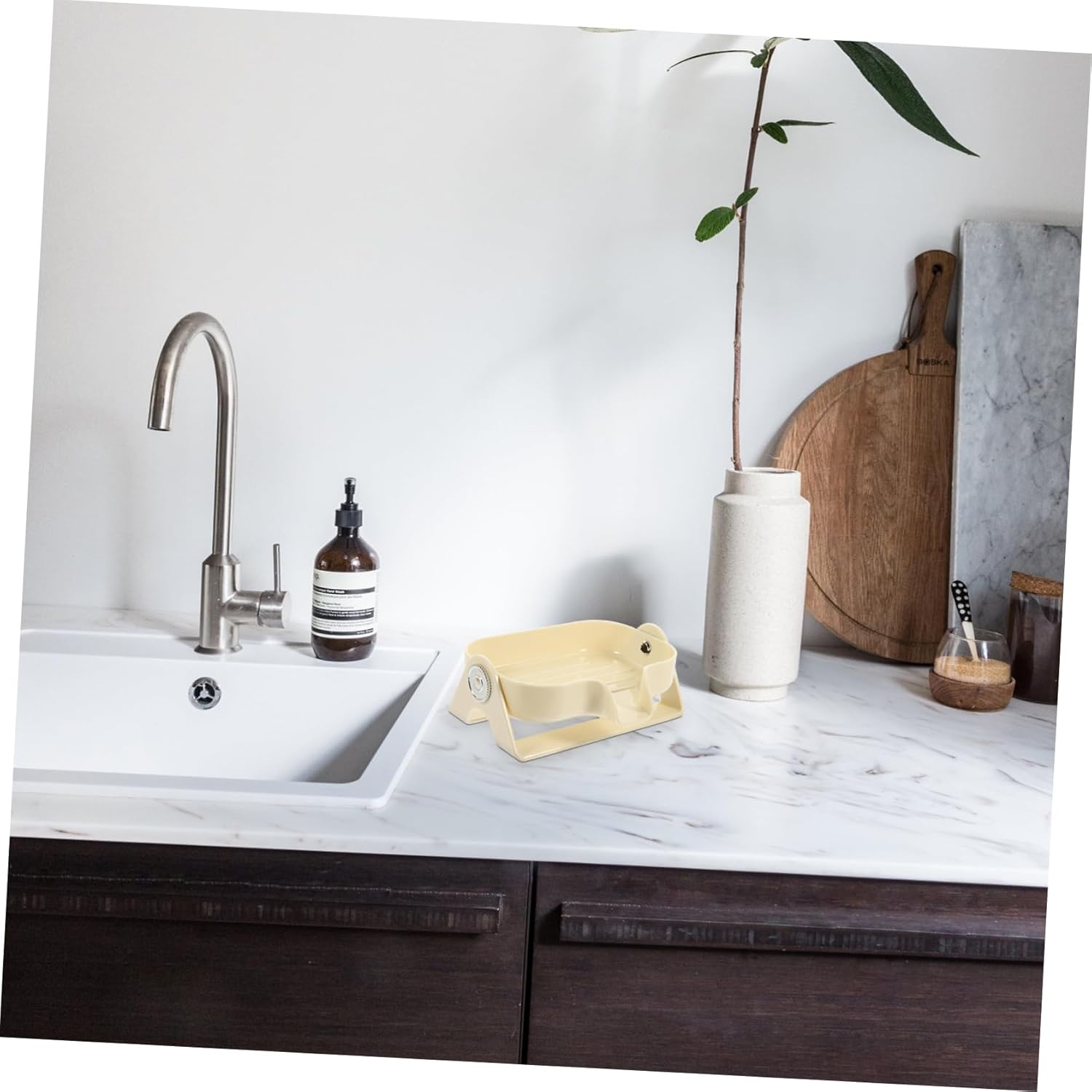 Bebemoko Self-Draining Soap Dish for Bathroom Kitchen Laundry