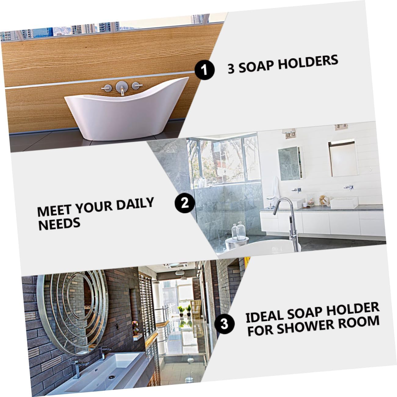 LIFKOME 3pcs Soap Dish Holder for Bathroom Kitchen 1