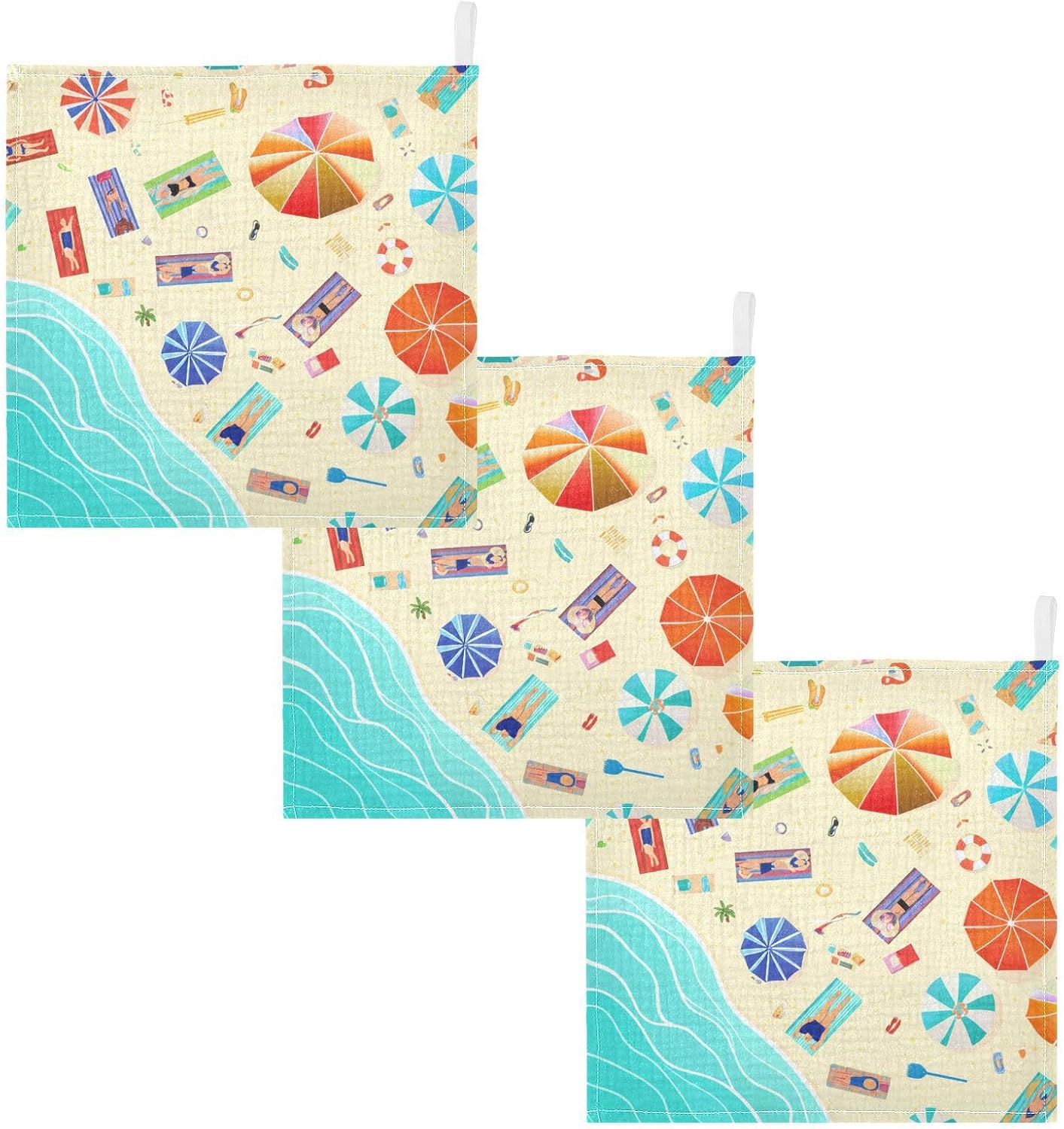 STAYTOP Beach Towels 3 Pack Cotton Wash Cloths for Baby