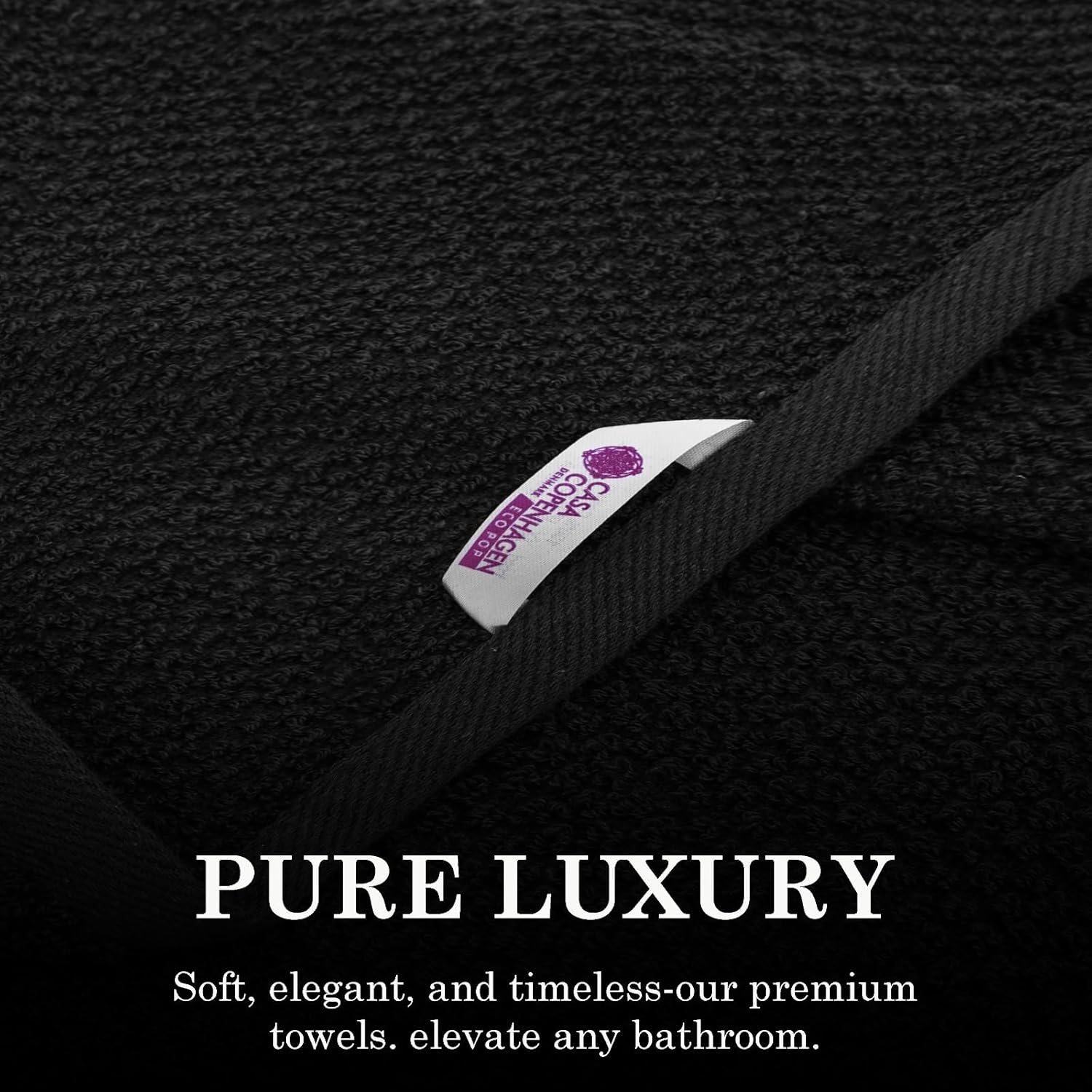 CASA COPENHAGEN 6-Piece Popcorn Textured Bath Towel Set - Black