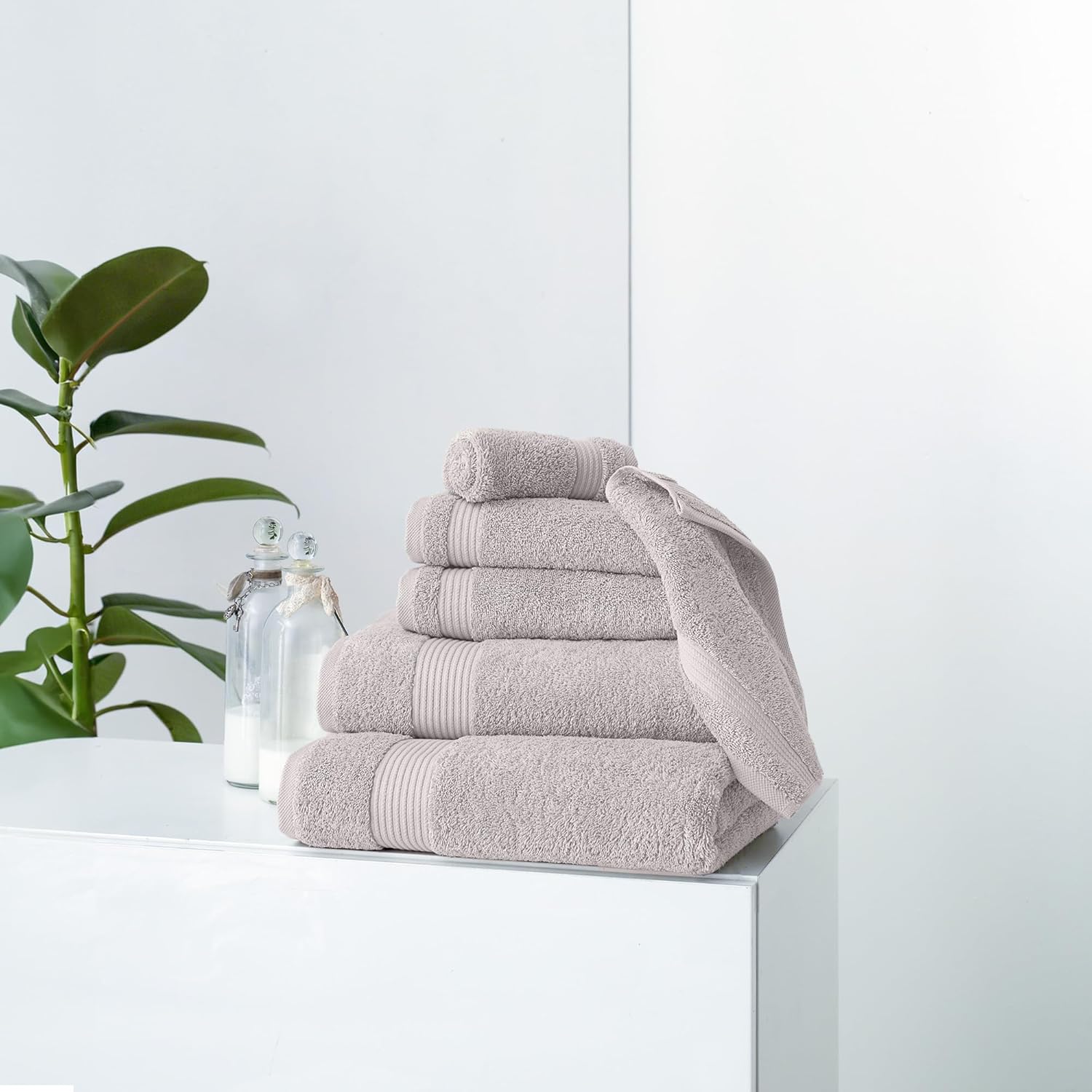 Classic Turkish Towels 6 Piece Set - Light Grey
