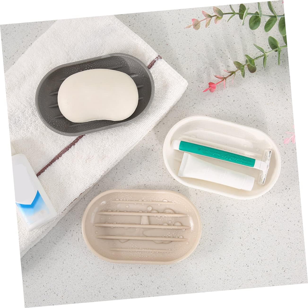 Elegant Beige Soap Holder for Bathroom 1
