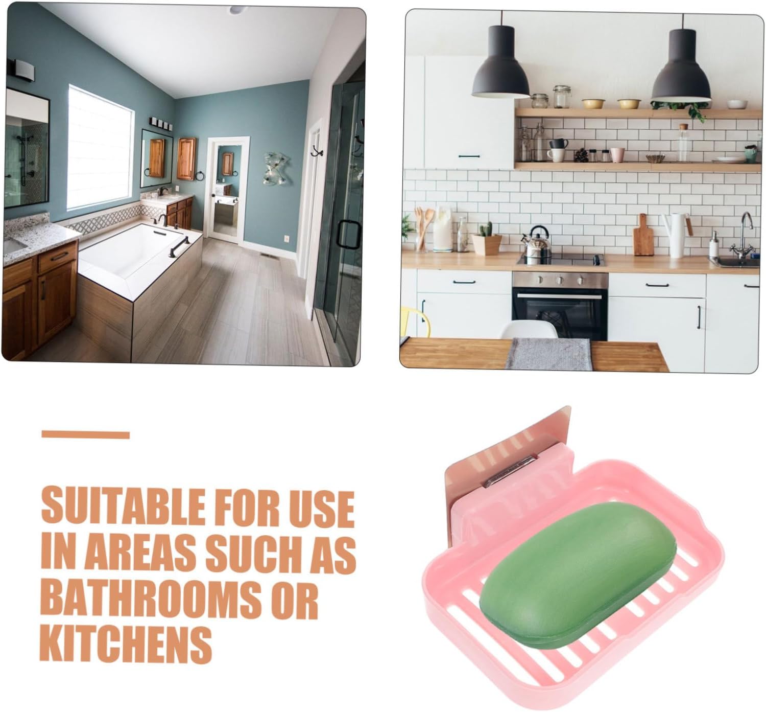 Zerodeko 2pcs Wall-Mounted Soap Dish Holder for Kitchen Bathroom Shower Travel