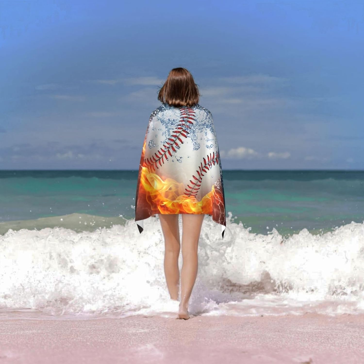 VOOHDDY Large Microfiber Beach Towel for Swimming Pool Travel Camping