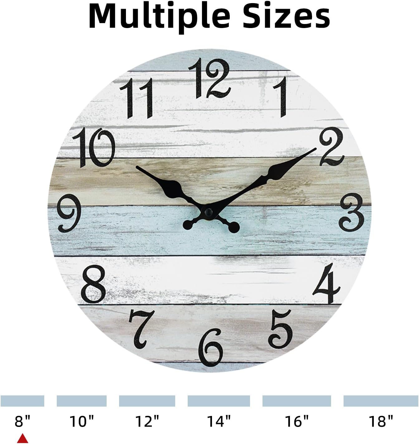CHYLIN Silent Wall Clock 8 Rustic Decorative
