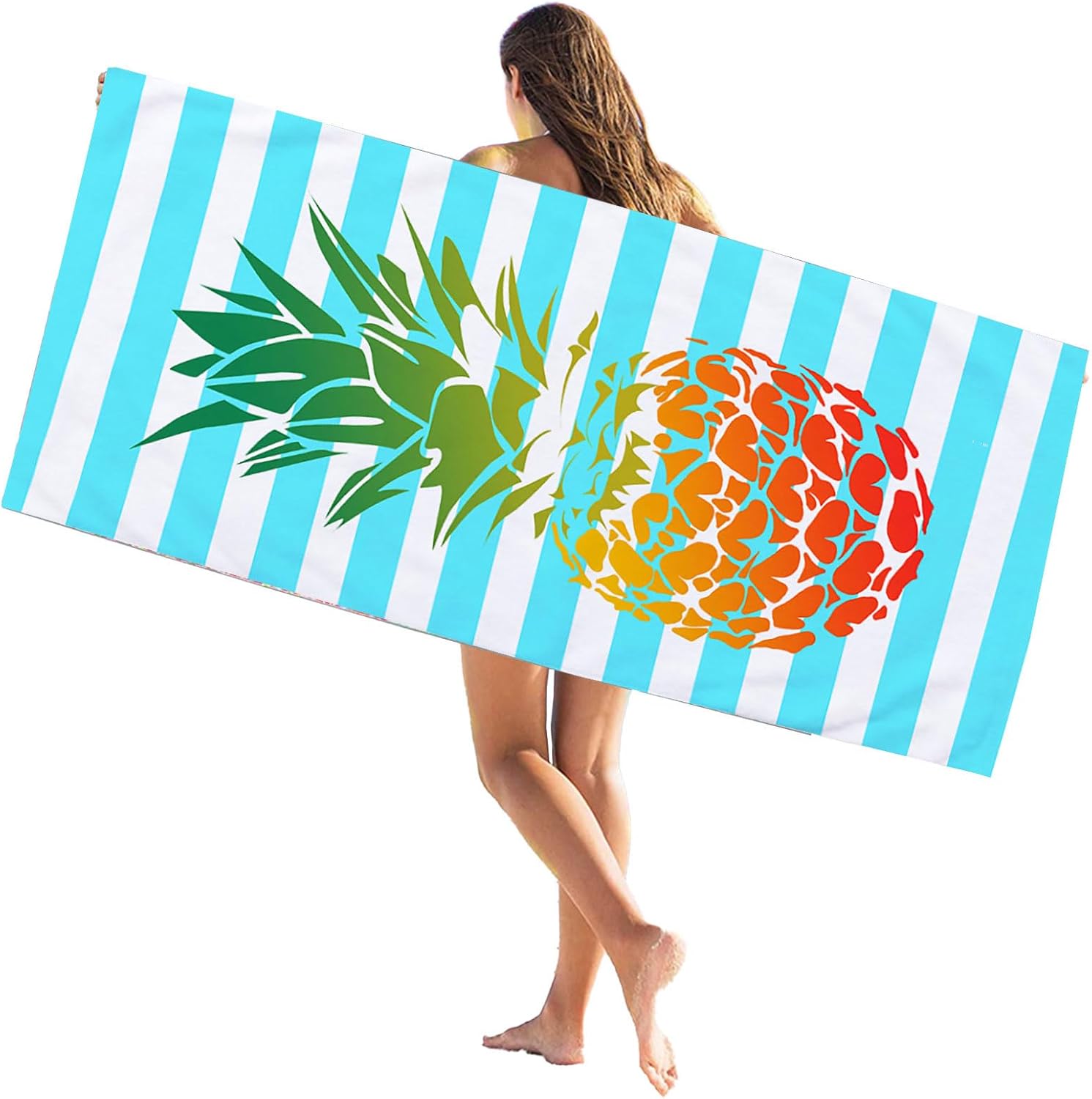 Pineapple Print Beach Towels Microfiber Quick Dry Sand Free
