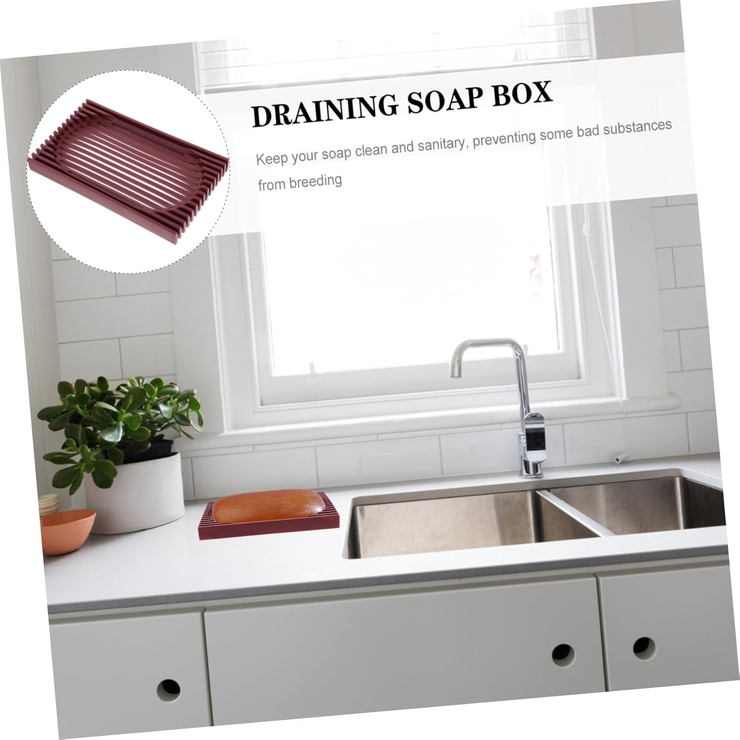 Ciieeo Acrylic Drain Soap Dish Sturdy Holder for Bathroom