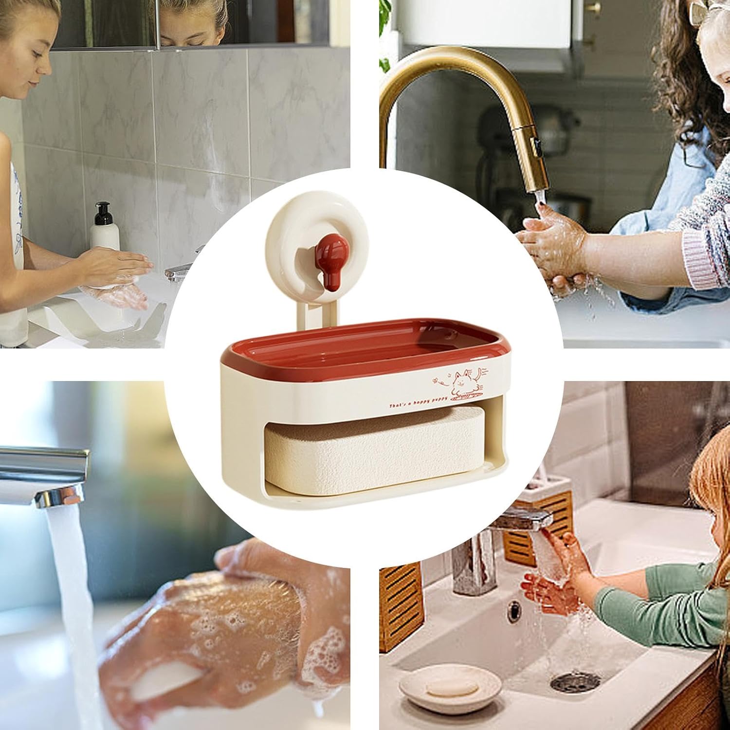 Stylish Suction Cup Soap Dish - Wall Mounted Non-Slip No Drilling