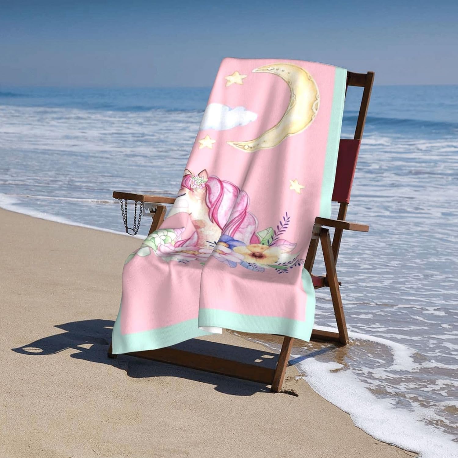 Cute Unicorn Beach Towel for Kids and Adults