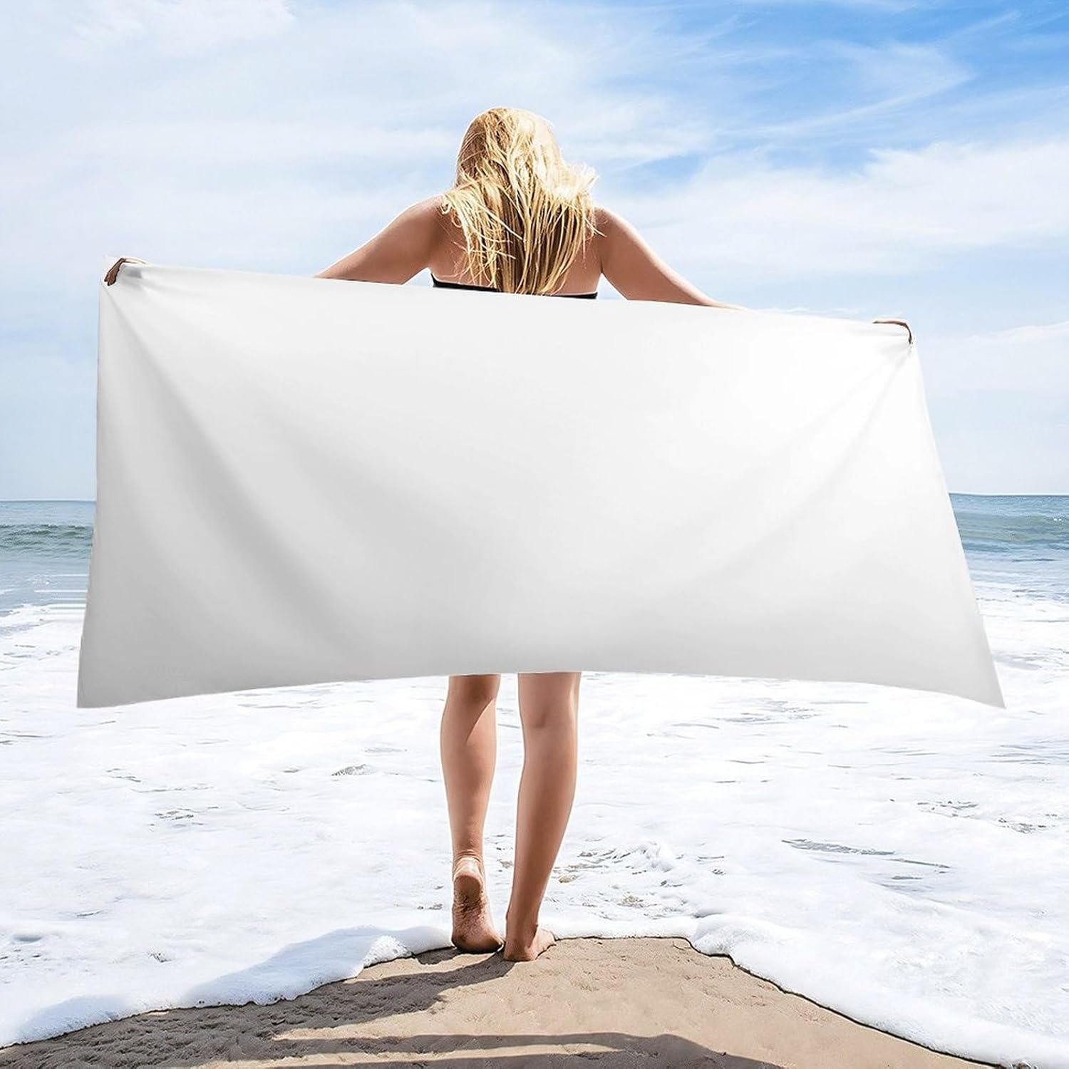 Custom Beach Towel with Photo Text Personalized
