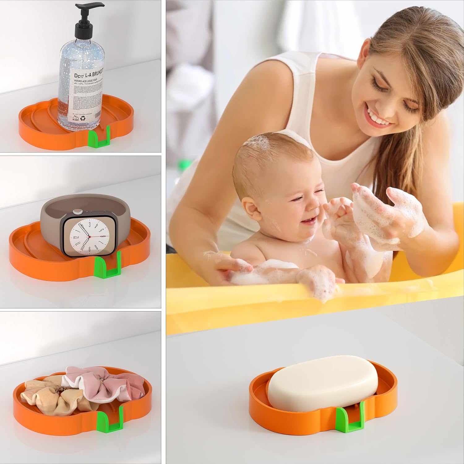 Eewudwok Silicone Self Draining Soap Dish 2pcs