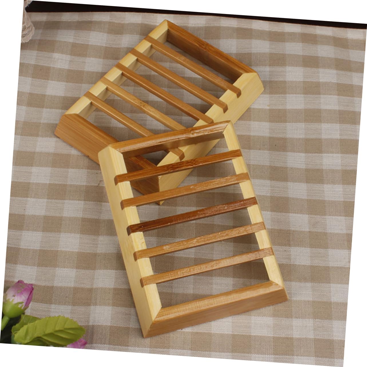 RORPOIR Bamboo Soap Holder Wooden Sink Organizer with Drainage
