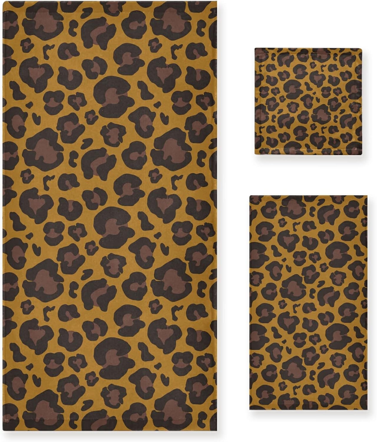 Susiyo 3-Piece Towel Set Leopard Skin Pattern