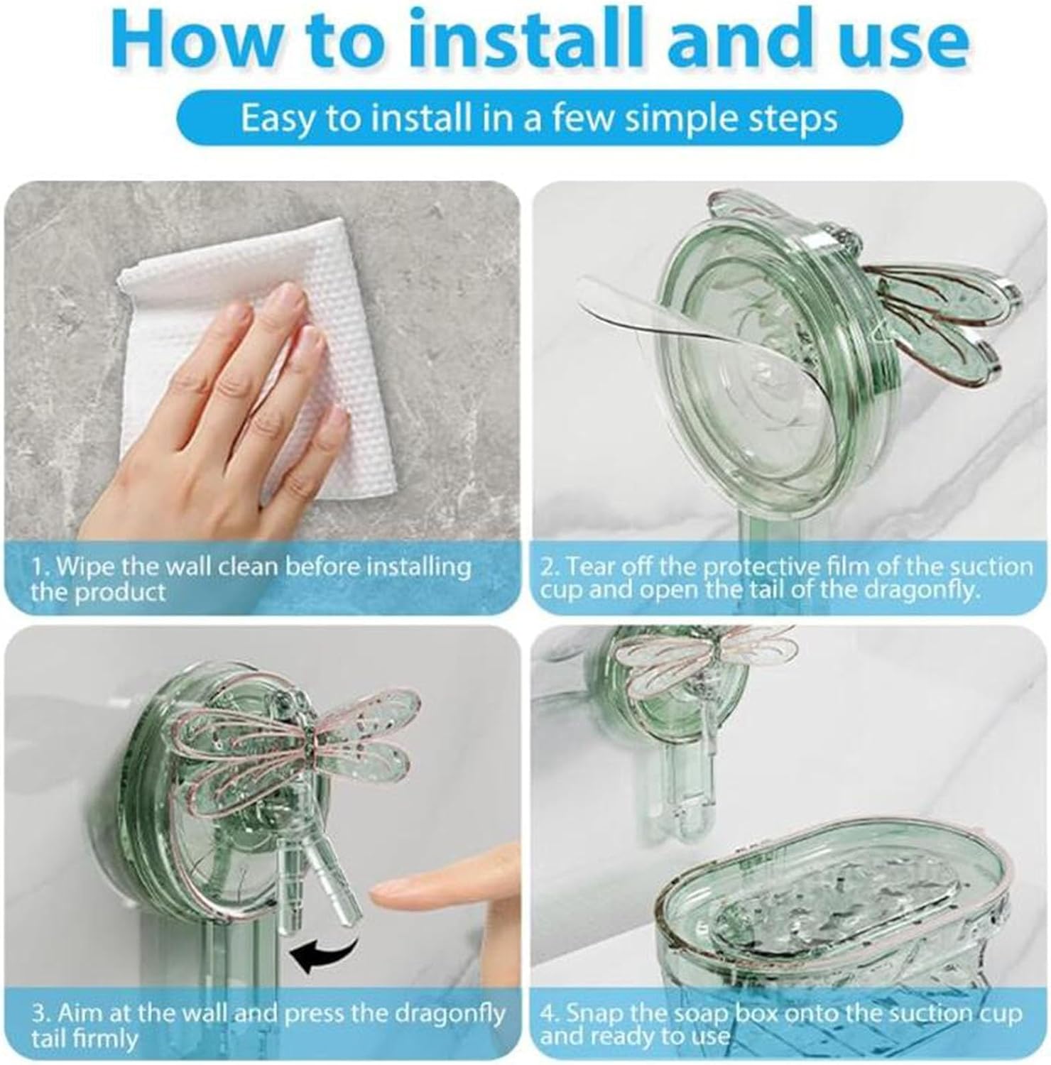 Wall Mounted Double Layer Soap Box with Suction Cup