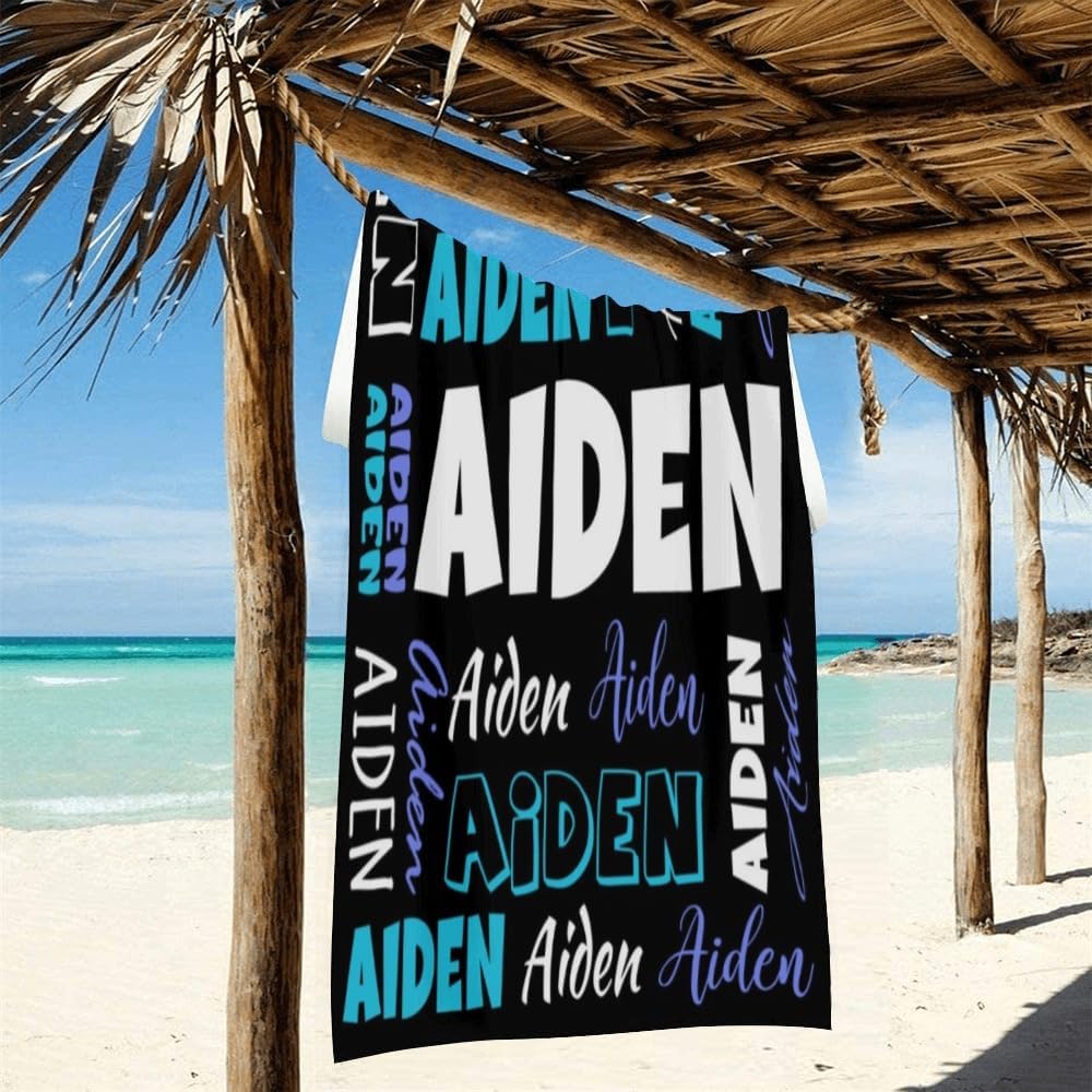 DrTOUGH Personalized Beach Towels with Names for Adults Kids