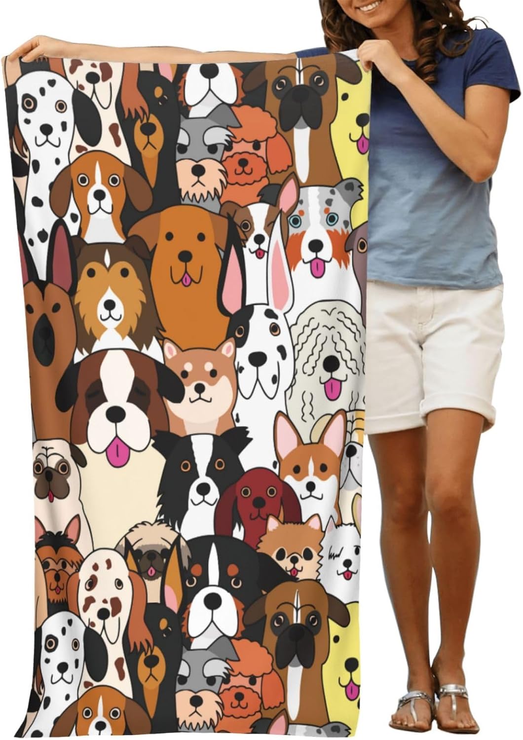 VOOHDDY Microfiber Beach Towel for Dogs and Kids