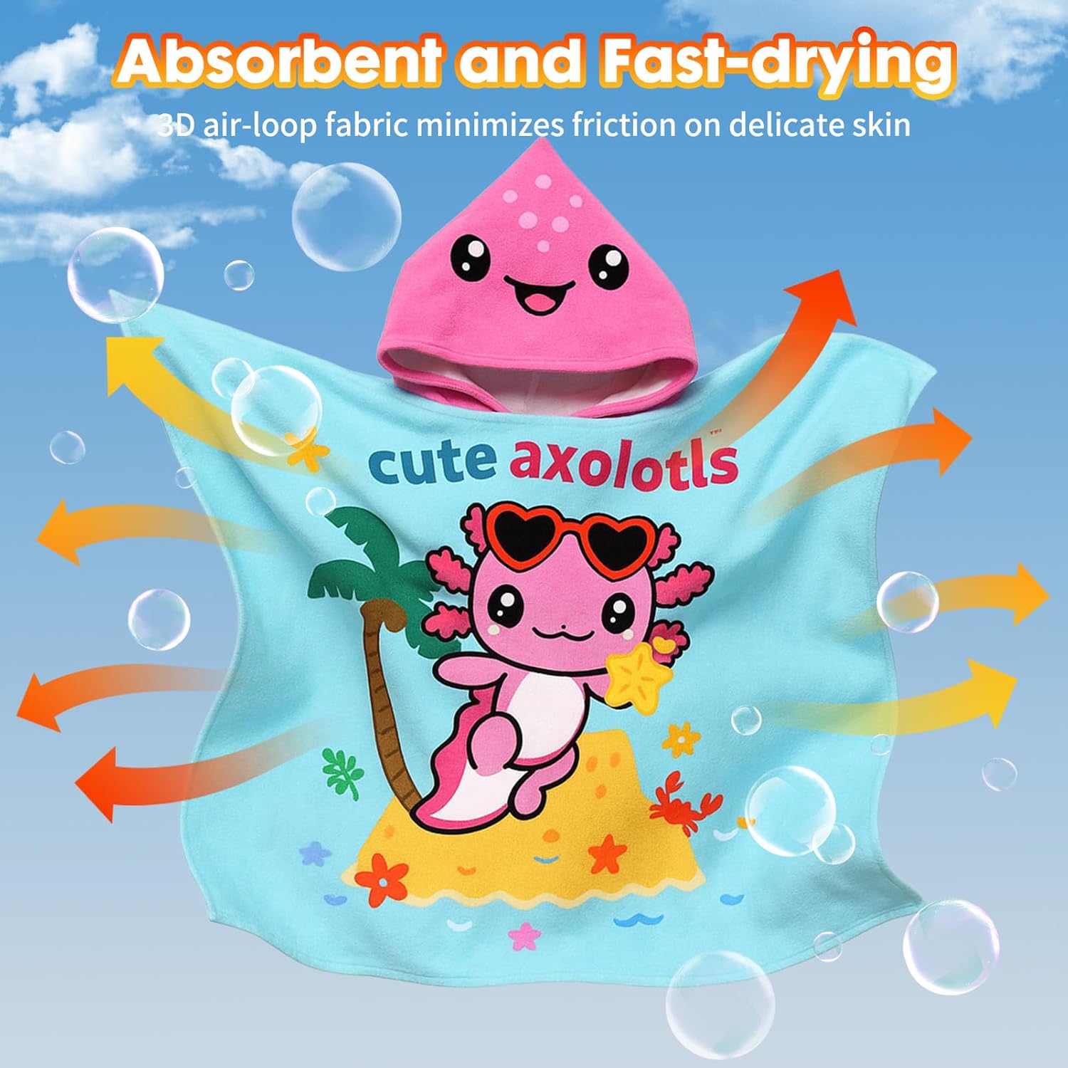 PinkSheep Kids Beach Towel with Hood and Buckle 1