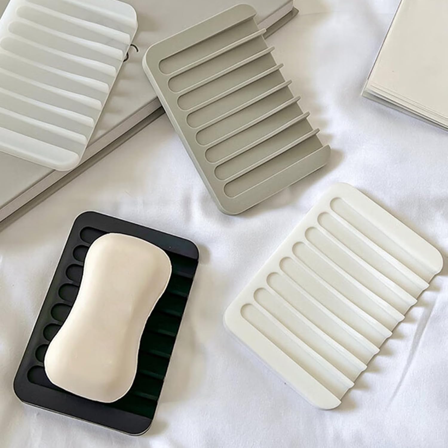 Sink-Mounted Soap Holder with Self-Draining Design