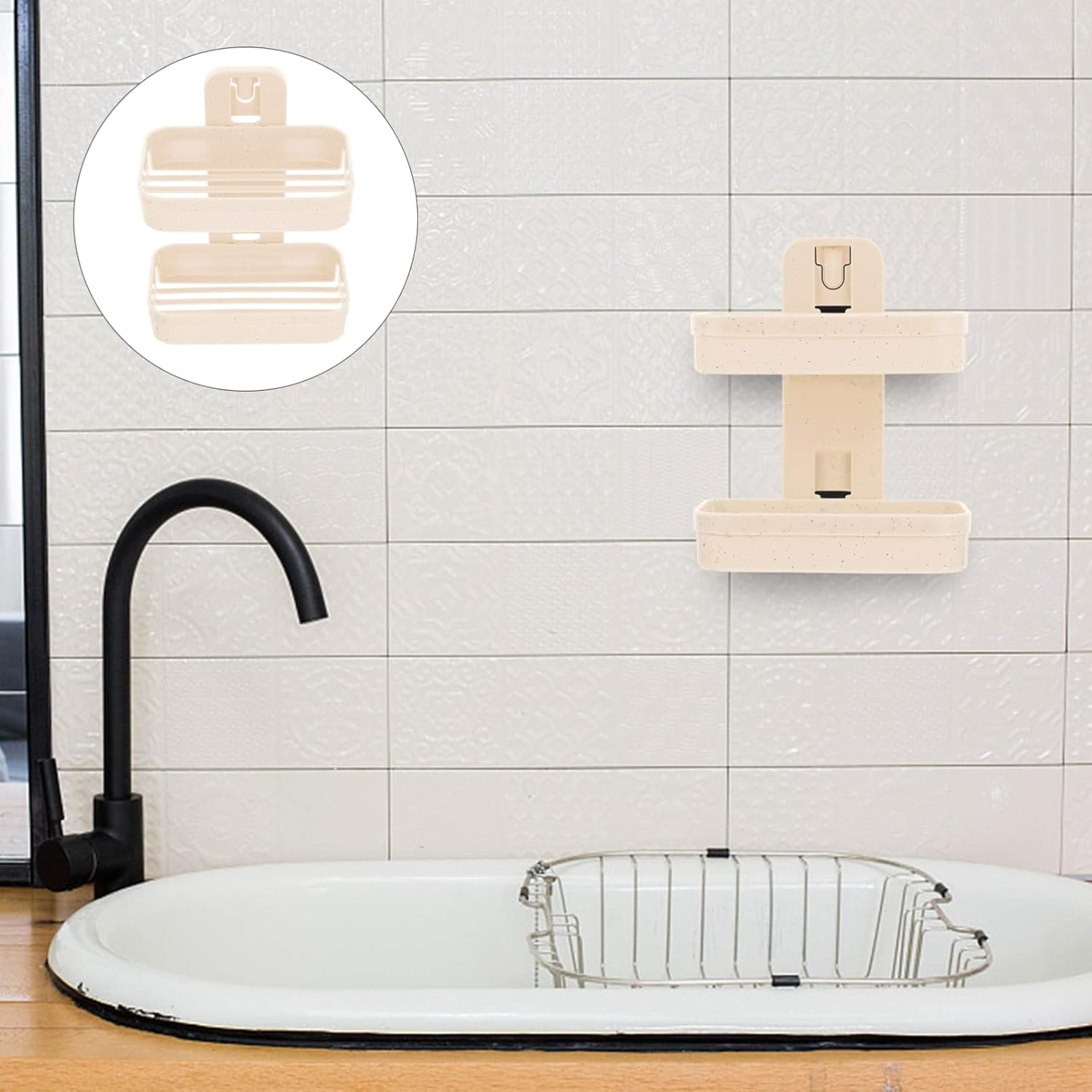 Healifty Wall Mounted Double Layer Soap Dish with Design
