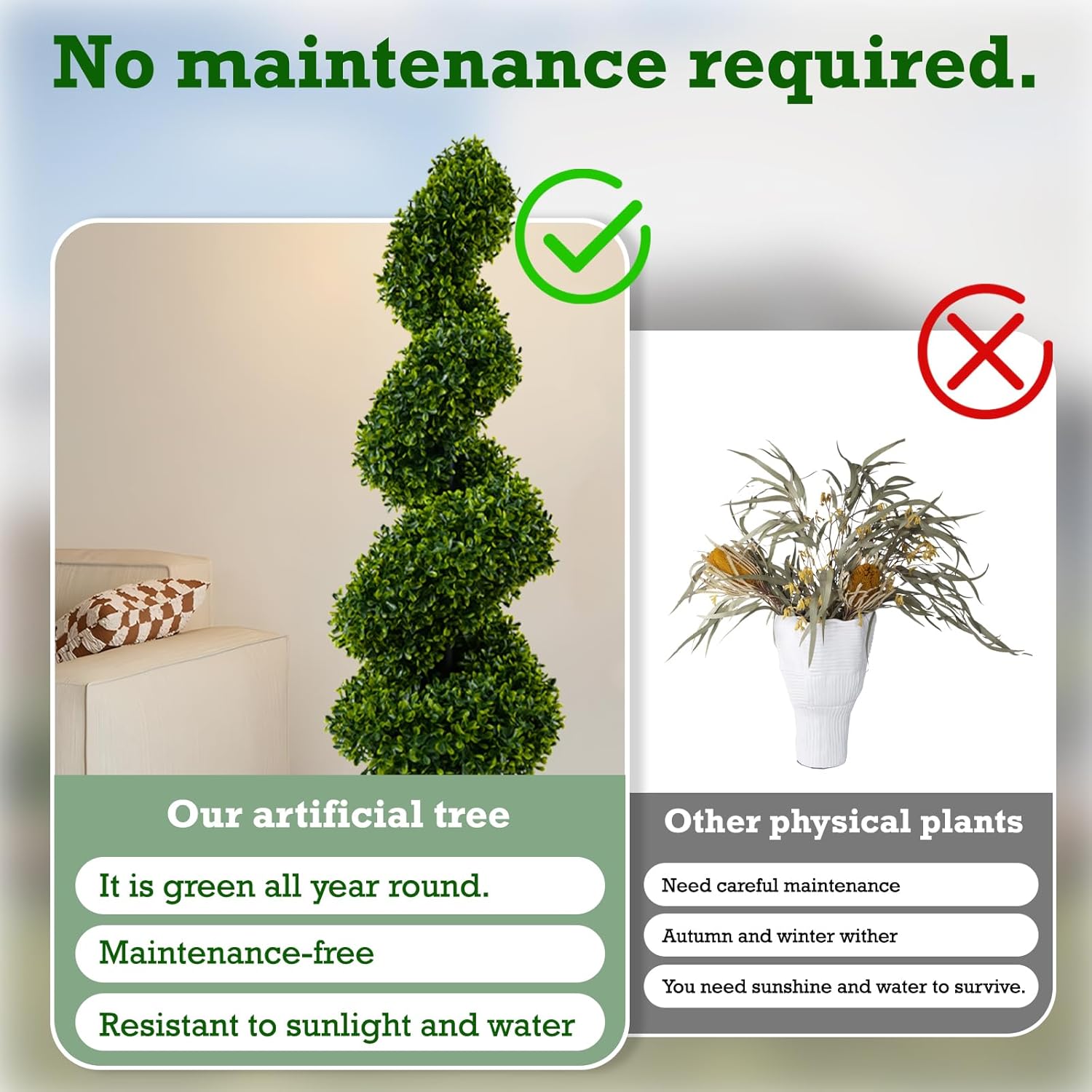 Sauqzoh 3ft Artificial Boxwood Topiary Tree