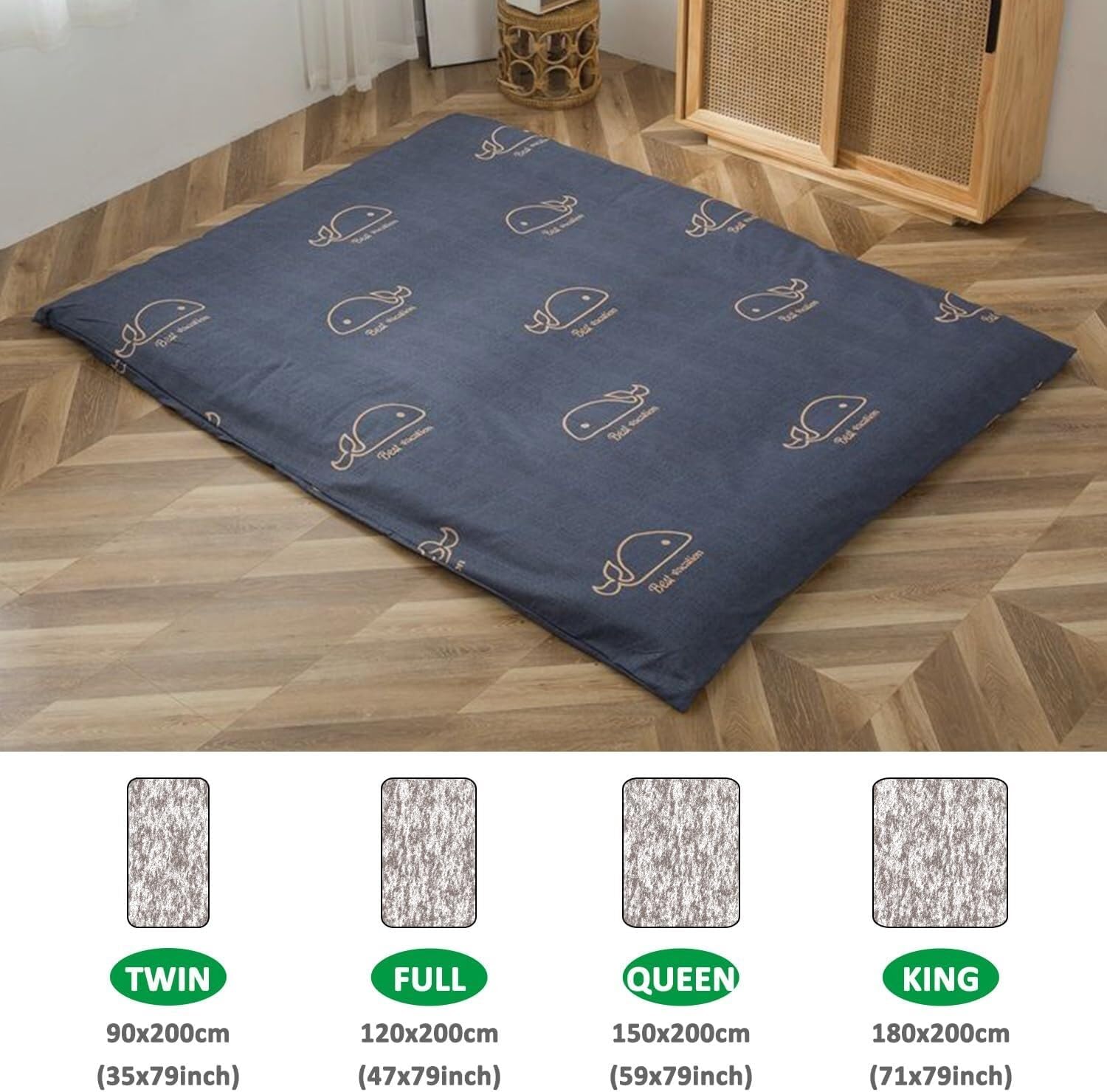 Machine Washable Zippered Futon Mattress Cover