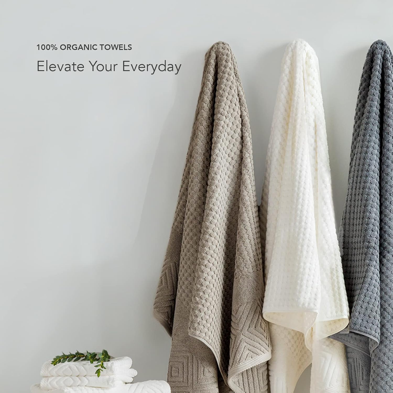 TexereSilk 100 Organic Cotton Luxury Towel Set - 700 GSM Diamond Jacquard